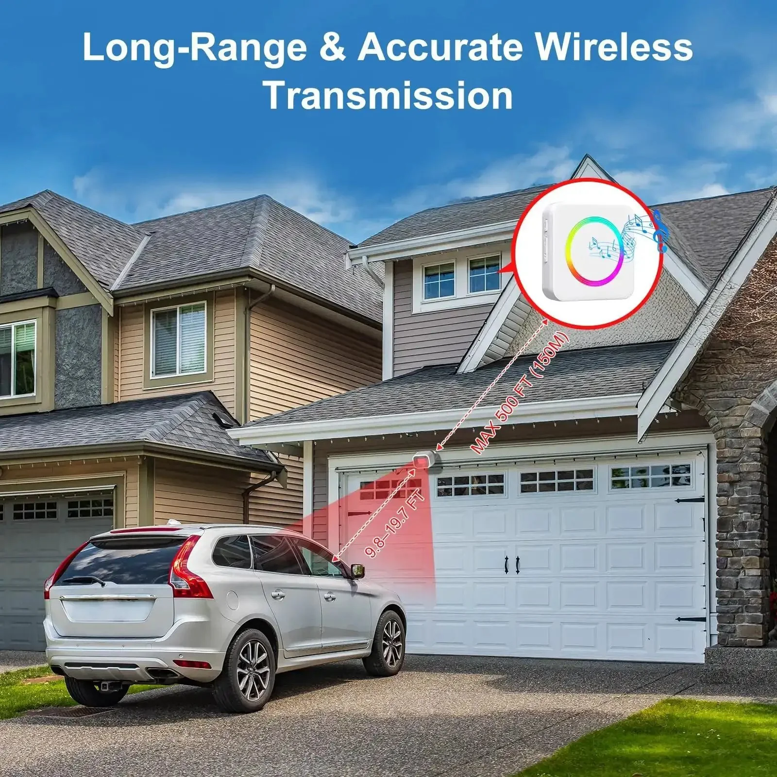 Driveway Alarm With Motion Sensor Door Chime 58 Melodies And 500 Feet Range Smart Detection That Stops False Ringing No Fuss Setup For Home Or Small Office Perfect For Business Entry Alerts And Elderly Care Monitoring - Image 7