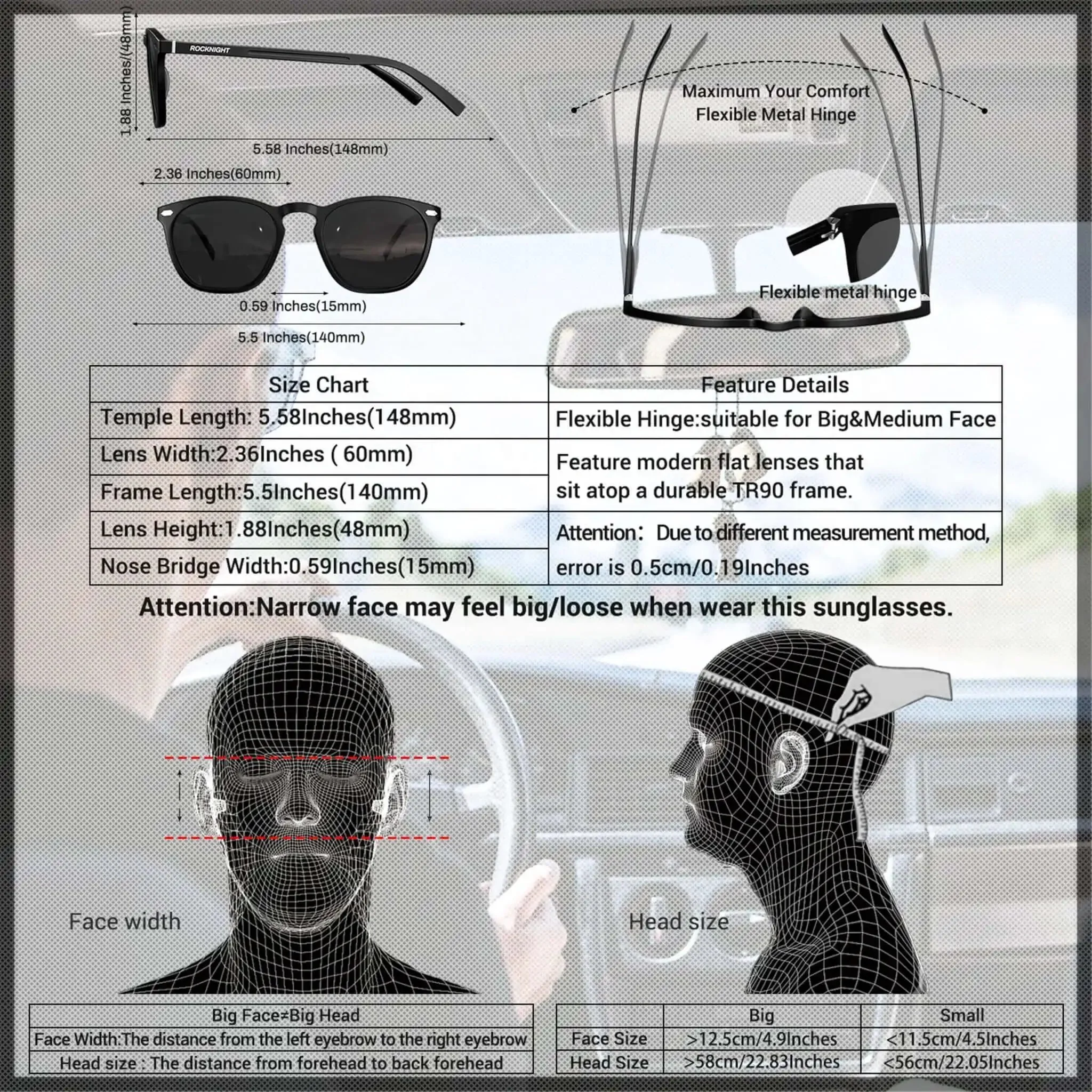 Driving HD Polarized Sunglasses For Men And Women Full Frame Black Shades With UV400 Protection Ultra Lightweight Alloy Temples Glare Reducing For Travel Outdoors And Everyday Use - Image 3