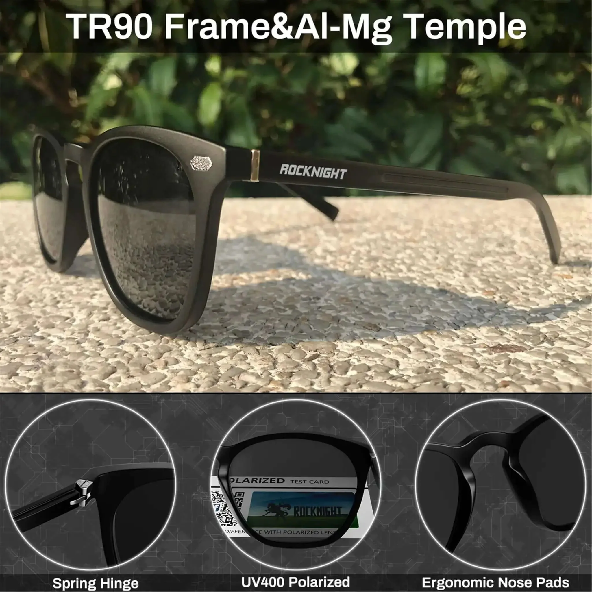 Driving HD Polarized Sunglasses For Men And Women Full Frame Black Shades With UV400 Protection Ultra Lightweight Alloy Temples Glare Reducing For Travel Outdoors And Everyday Use - Image 4