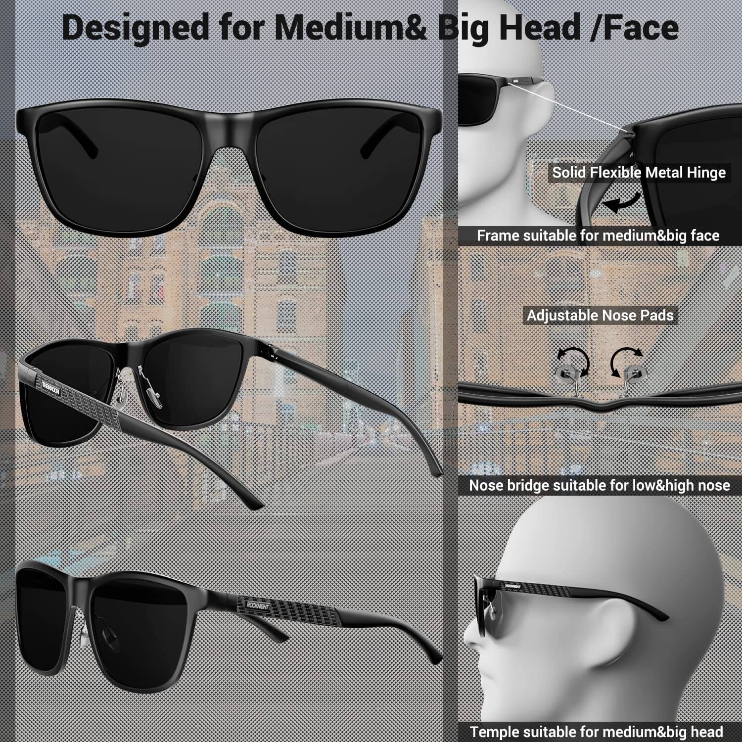 Driving Sunglasses For Men Dope Polarized UV400 Protection Metal Frame For Road Trips And Outdoor Adventures With Skin Friendly Adjustable Nose Pads And Anti Glare Lenses - Image 4