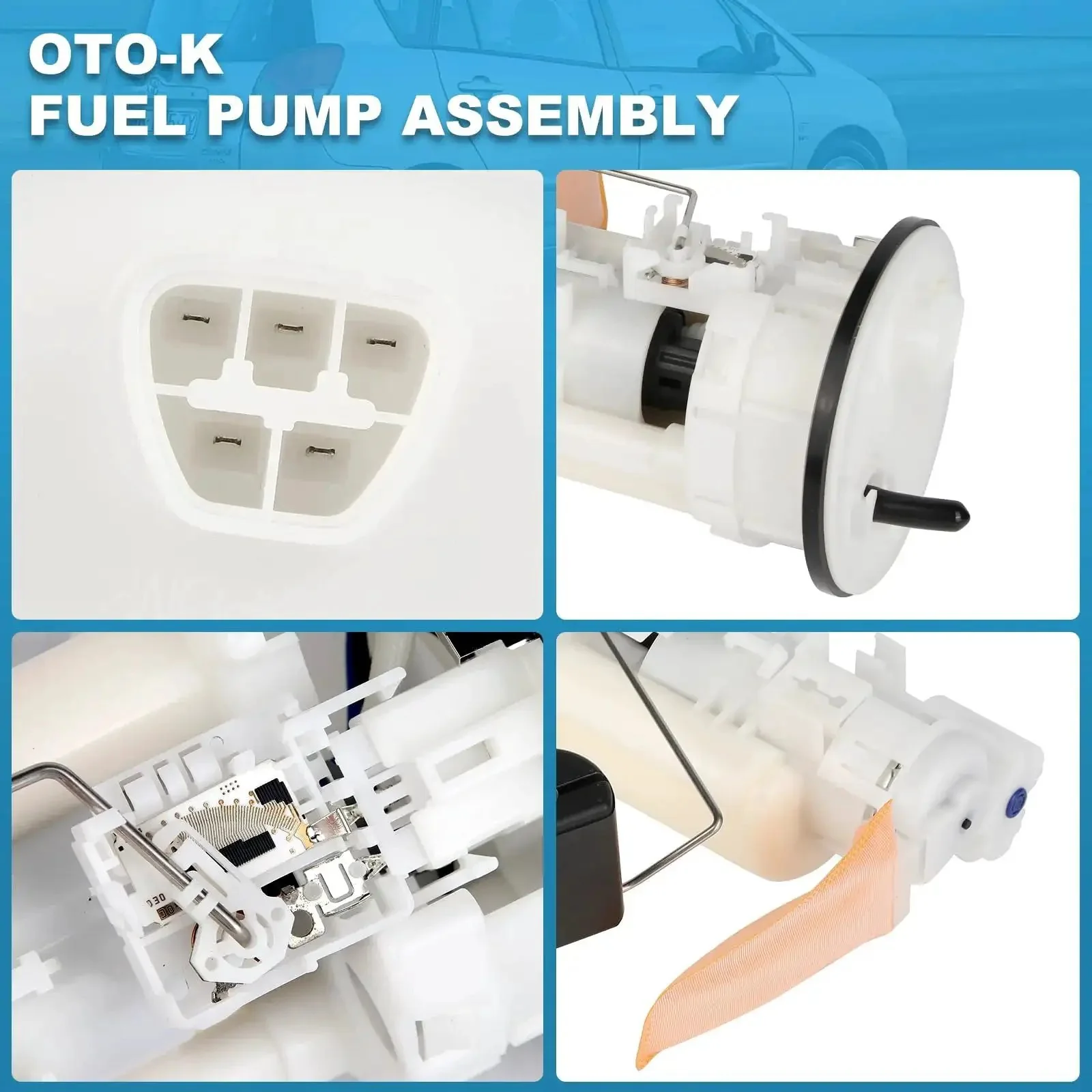 Drop-In Electric Fuel Pump Module Assembly For Toyota Corolla And Chevy Prizm 1998 1999 2000 2001 2002 1.8L L4 Gas Direct Fit Replacement OEM-Grade Fuel Pump Assembly Replaces FG2218 SP9163M 77024-02010 83320-12620 23221-0D010 - Image 3
