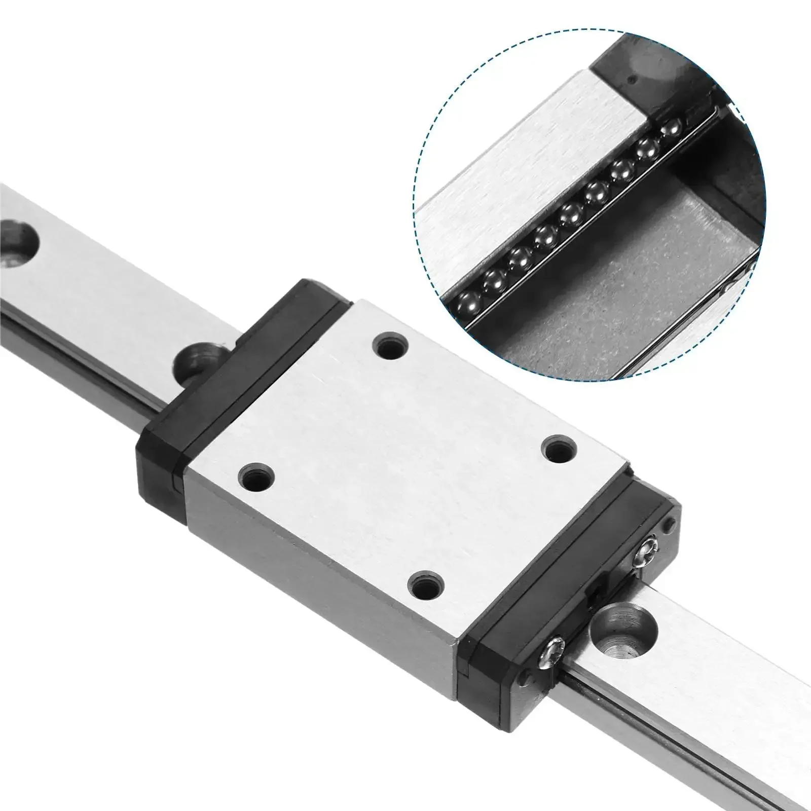 Drop In Linear Guide Kit With 2x 300mm MGN7 Rails, 2x MGN7H Carriage Blocks, And 2x Plastic Mini MGN12 Guides For DIY 3D Printers And CNC Machines Bearing Steel And Silver Finish - Image 6