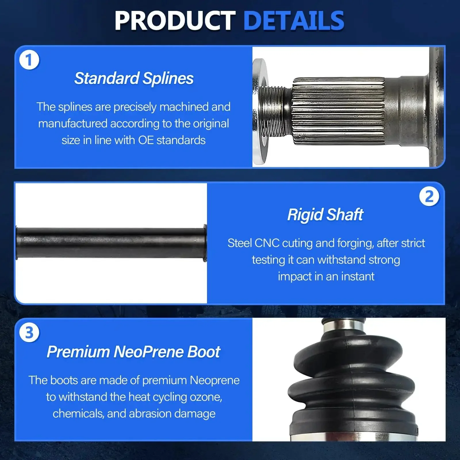 Drop In Ready CV Axle Front FWD For 2007 To 2013 Mazda 3 Automatic Transmission 2.0L 2.3L 2.5L CV Joint Axle Shaft Assembly Front Right Left Driver Passenger Side Sedan Hatchback - Image 3