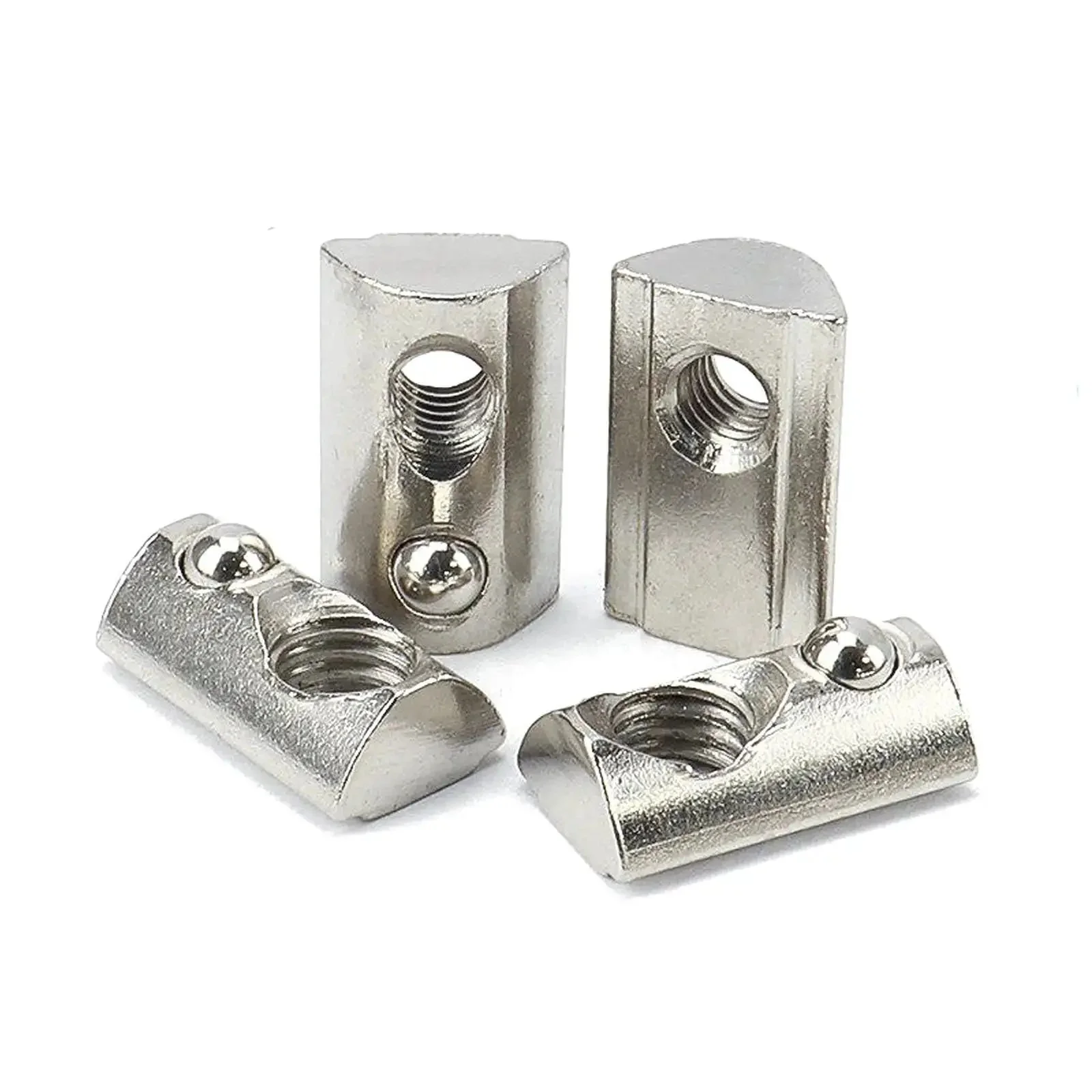 Drop In T Nut Set For Aluminum Extrusion 20 Pcs M6 Thread Spring Nuts With Hammer Head Fasteners 6mm Slot 20 Series 3D Printer Ready Nickel Plated Carbon Steel High Strength Rust Resistant Long Lasting