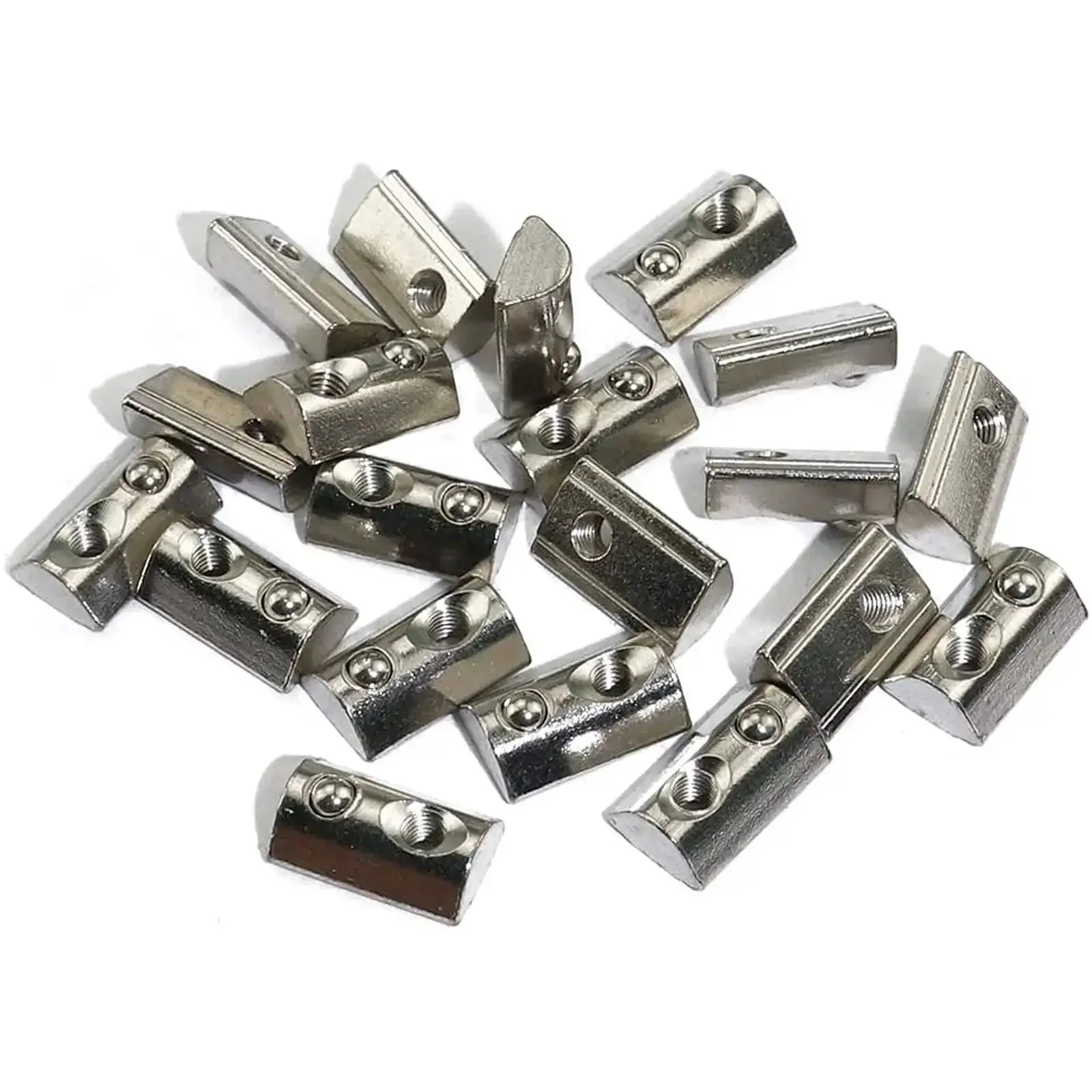 Drop In T Nut Set For Aluminum Extrusion 20 Pcs M6 Thread Spring Nuts With Hammer Head Fasteners 6mm Slot 20 Series 3D Printer Ready Nickel Plated Carbon Steel High Strength Rust Resistant Long Lasting - Image 6
