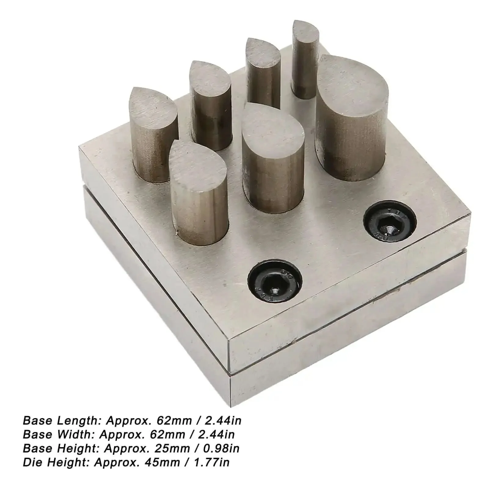 Drop Shaped Disc Cutter Set 7 Piece Punch Die Forming Kit For Jewelry Making And Metal Gaskets Sheets With Base 62x62mm For Punching Device And Flat Bottom For Precise Must Have Tool For Crafters - Image 9