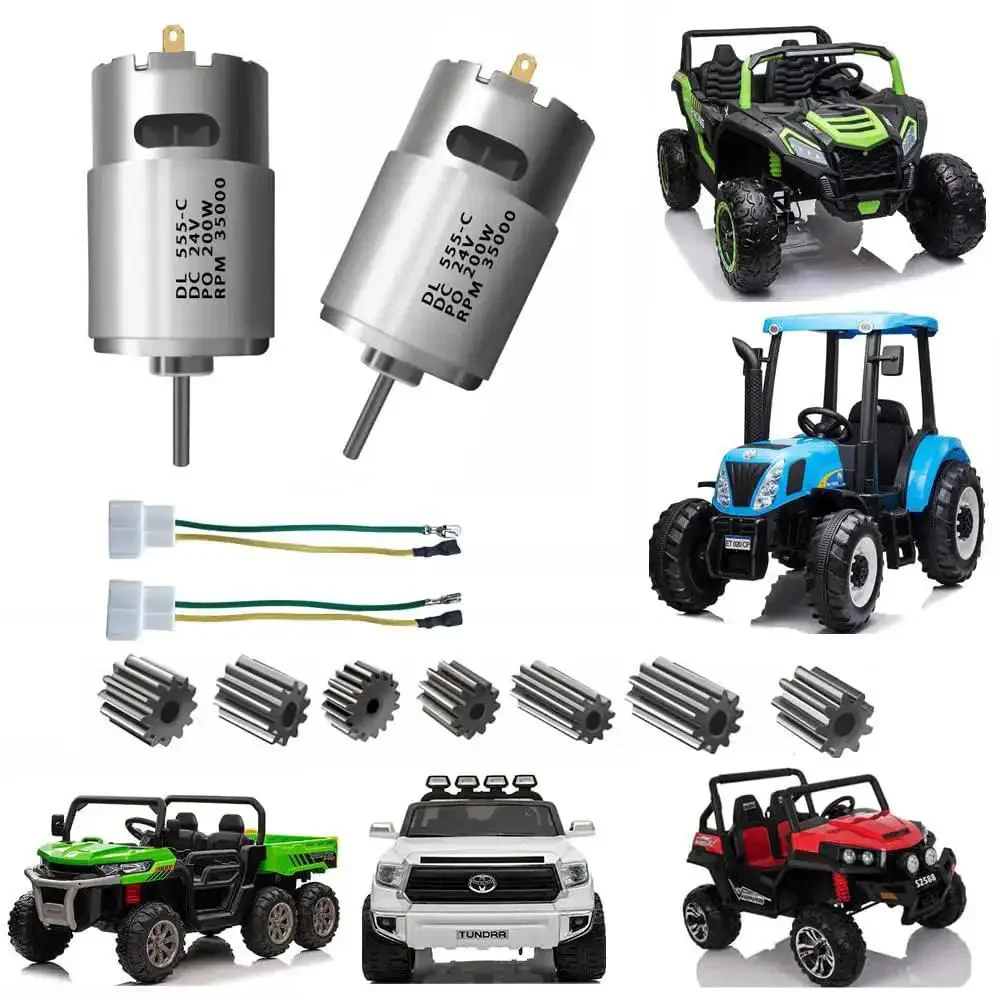 Dual 24V RS555 35000RPM Electric Motor Drive Engines For Ride On Cars Upgrade High Speed Gearbox Accessories For Kids Electric Ride On Replacement Parts 18V 20V 24V Compatible