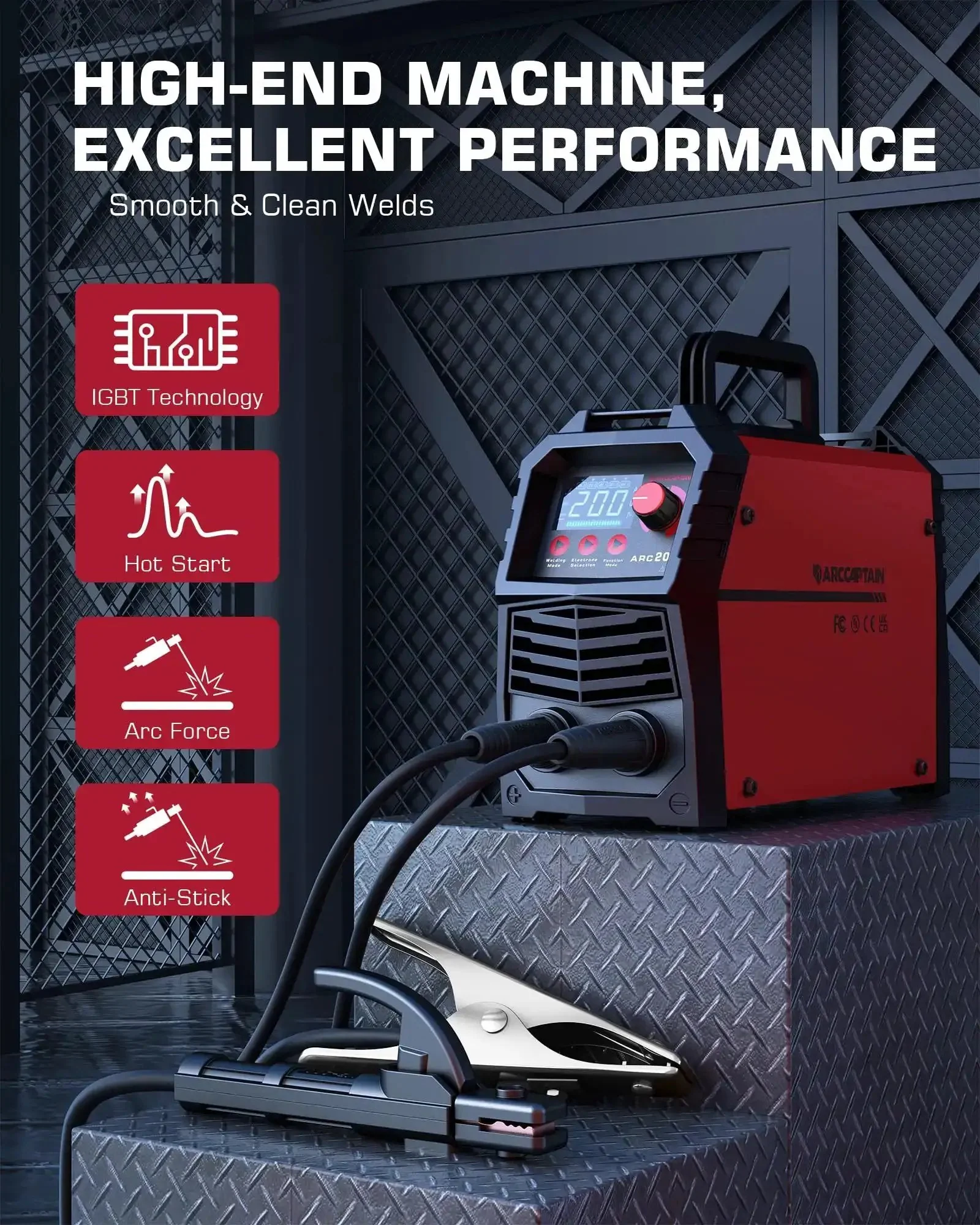 Dual Arc And Lift TIG Welder With Synergic Control, 200A MMA Inverter Welder, 110V And 220V Portable Machine With Hot Start, Arc Force And Anti Stick, Large LED Display For Easy Setup, Built For Outdoor, Garage, And Farm - Image 8