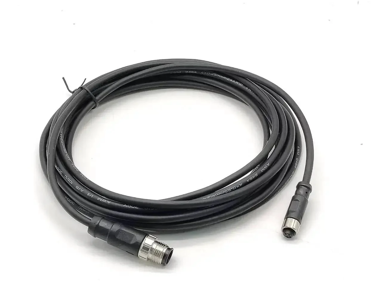 Dual End M12 to M8 Connector Cable, 4 Pin A Code Male to A Code Female, AWG22, Straight Molding PVC Waterproof Cable for Industrial Sensors and Automation, Aviation Grade Seal, Cable Assembly - Image 3