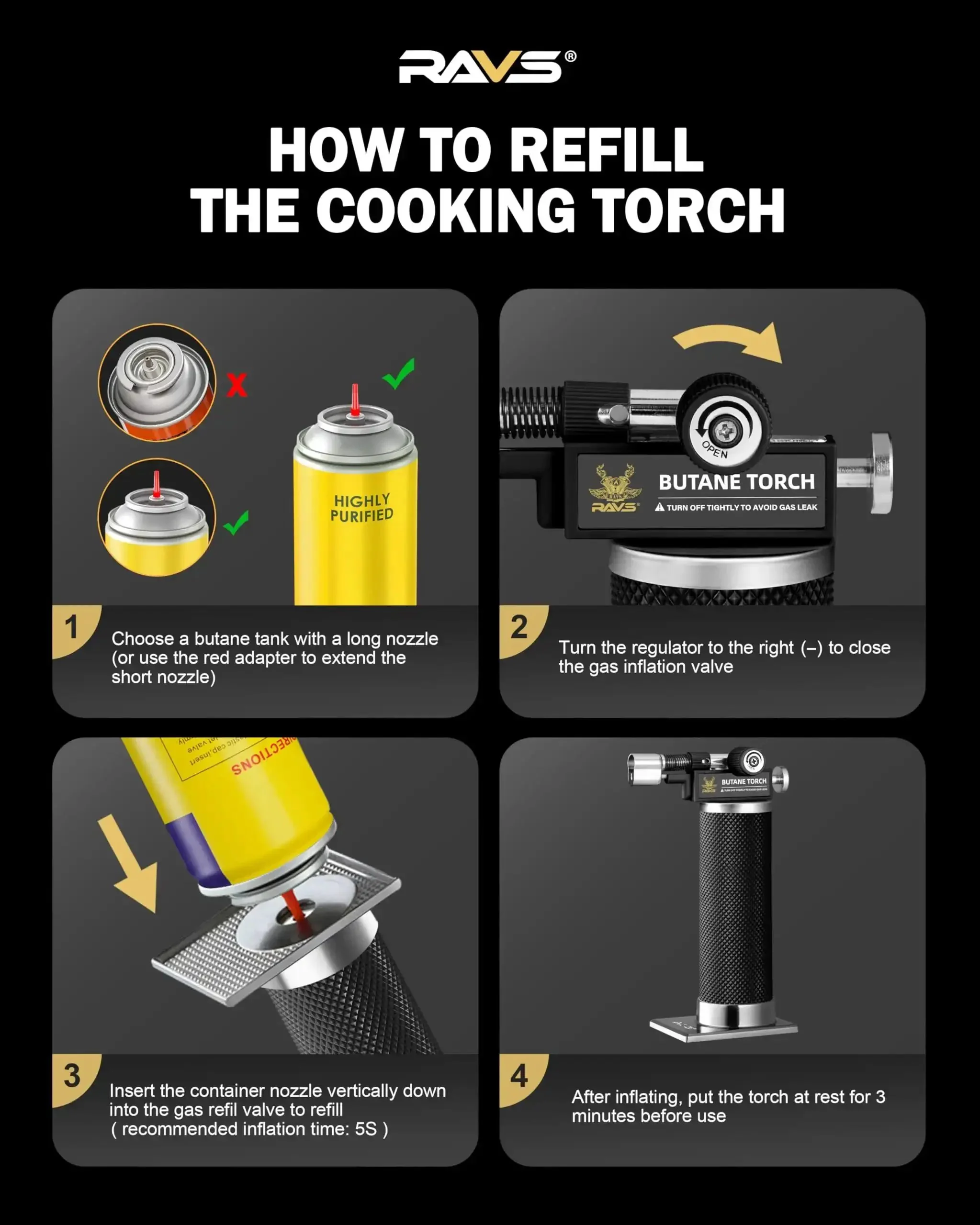 Dual Flame Butane Torch Lighter For Cooking And Soldering Refillable Kitchen Torch For Pro Grade Cooking With Ergonomic Grip Creme Brulee Torch For Sweets And Crusts Mini Blow Torch For Cooking Welding And Craft Projects - Image 3