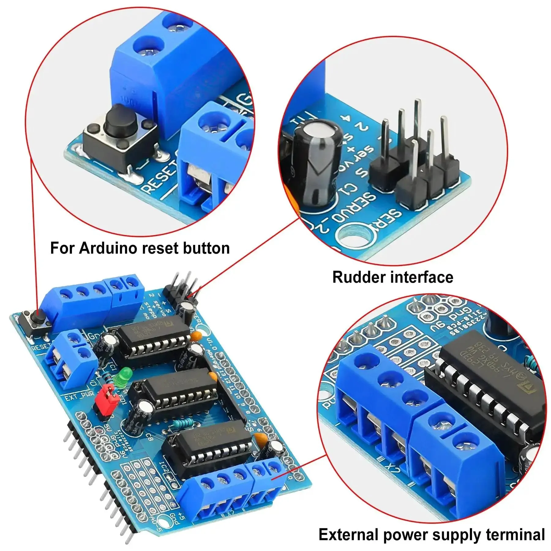 Dual H Bridge Motor Driver Shield For Arduino And Raspberry Pi Four Channel Module Supports 10V Motors Up To 0.6A Per Channel Ideal For DIY Robotics And Easy Arduino Uno Mega Raspberry Pi Projects - Image 2