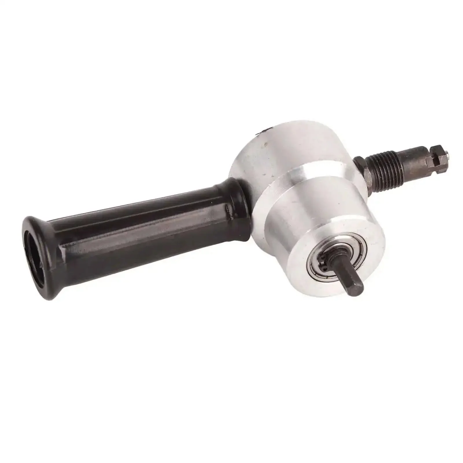 Dual Head 160A Metal Nibbler Drill Attachment With 360 Degree Rotating Heads For Straight Curved And Circular Cuts Alloy Steel Smooth Perimeter Cutting Tool Six Point Three Five Millimeter Hex Shank Heavy Duty Sheet Metal Cutter Beast Tool - Image 2