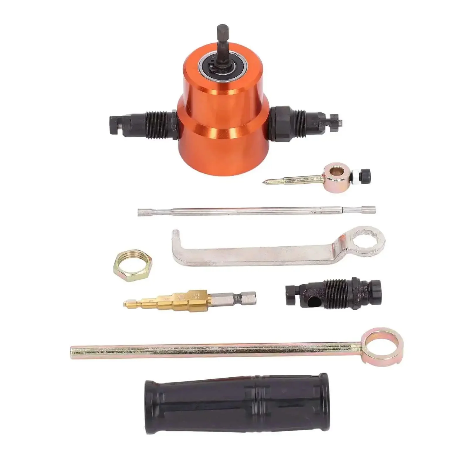 Dual Head Electric Nibbler Attachment With 360 Degree Cutting For Metal Sheets No Fuss Round And Straight Shapes Handles Up To 1.8mm Steel 1.2mm Stainless 2mm Aluminum Drill Attachment Included - Image 4