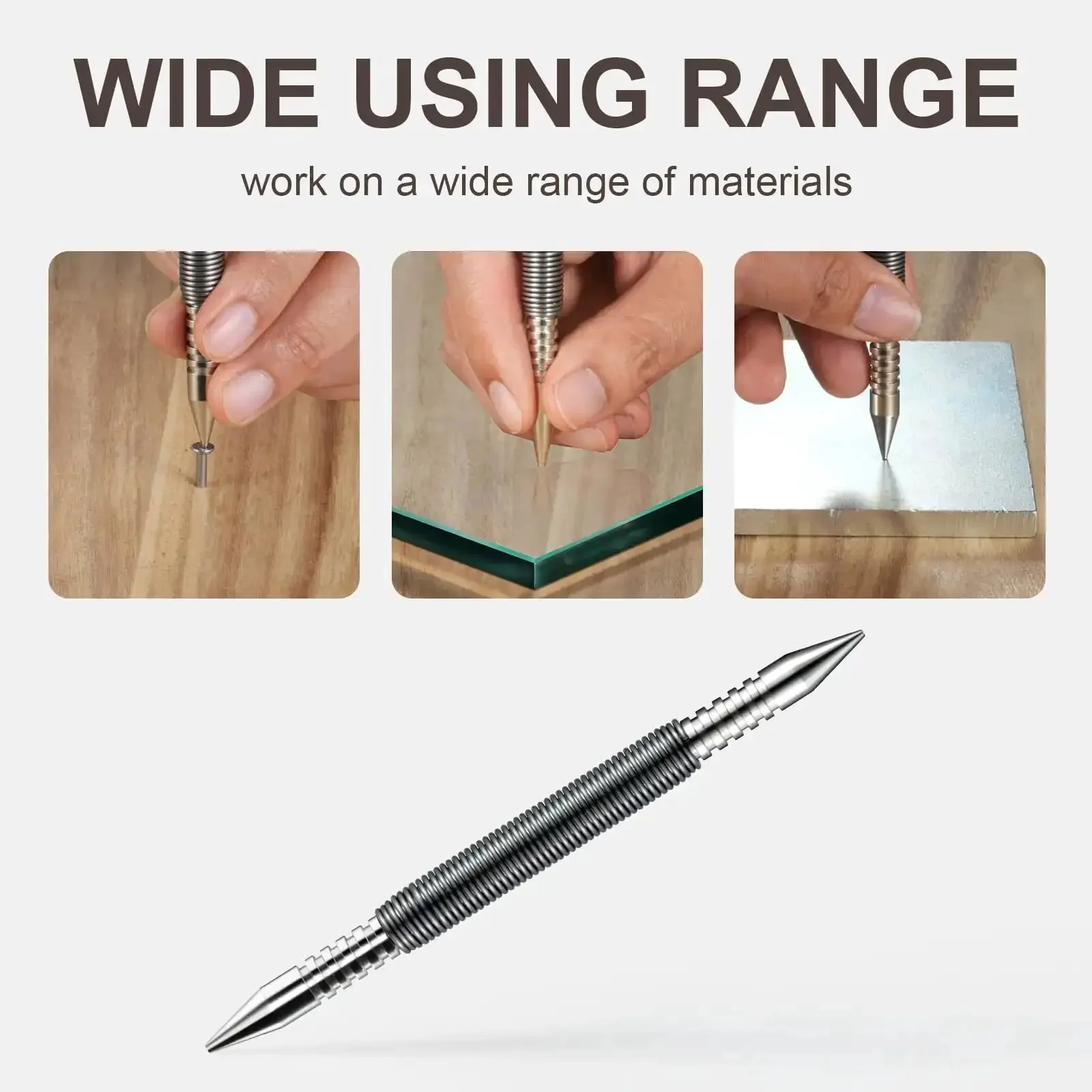 Dual Head Nail Setter With Spring Loaded One Thirty Second Inch And One Sixteenth Inch Sizes Hammerless Nail Punch Tool For Metal Or Wood 3500 PSI Counter Punch For Precise Nail Setting - Image 2
