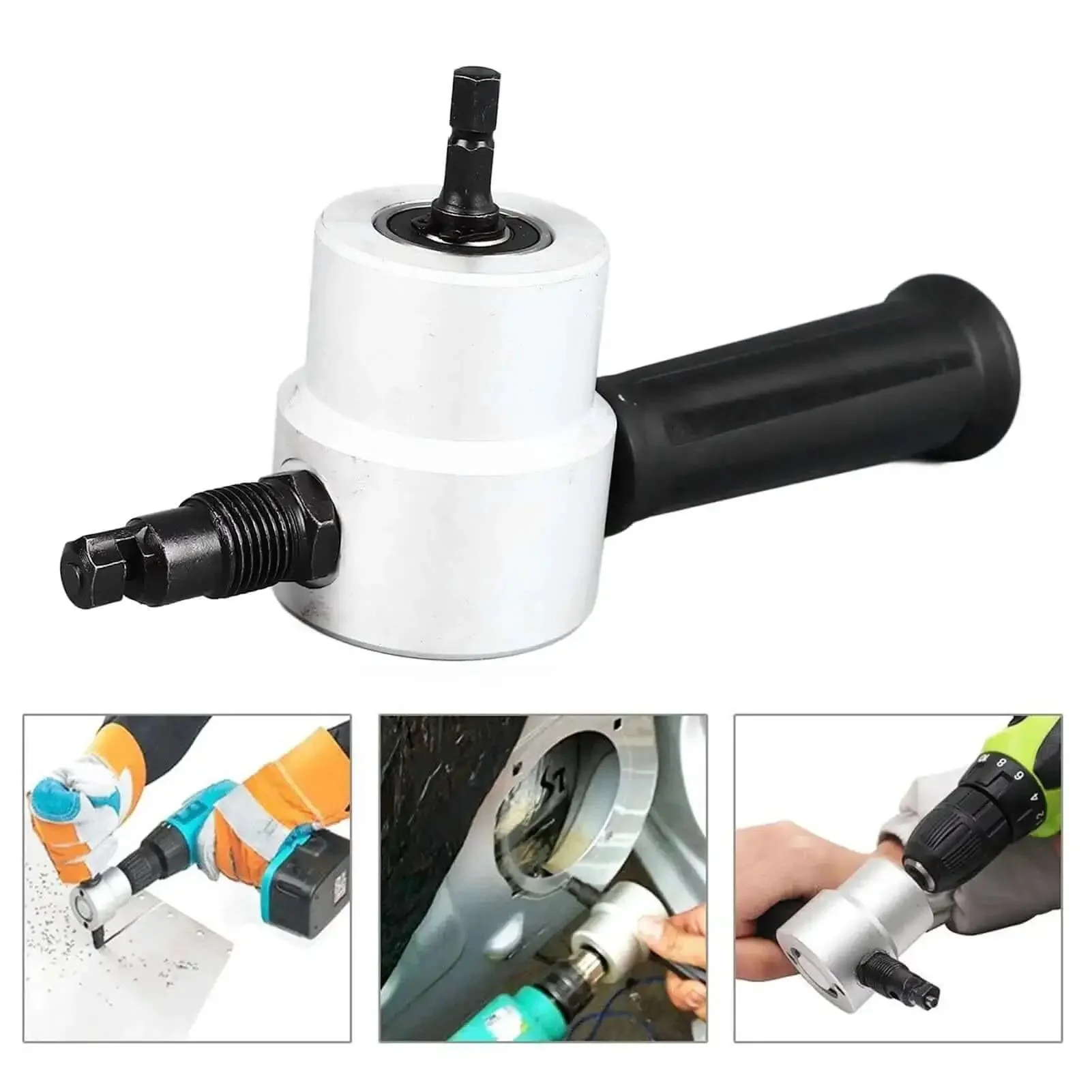 Dual Head Nibbler Attachment For Sheet Metal, 360 Degree Directional Cutting, Alloy Construction, Boss Level Burr Free Cuts, Ideal For Contractors And Home Workshops - Image 8