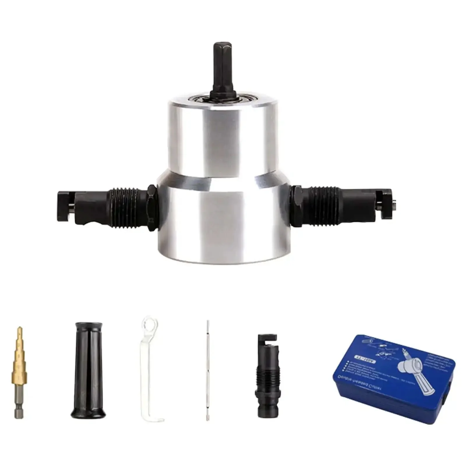 Dual Head Sheet Metal Nibbler Cutter Drill Attachment With 360 Degree Cutting Reach For Punching And Die Cutting Holes In Metal Fast Clean Cuts Pro Grade Tool For Quick Sheet Metal Work - Image 6
