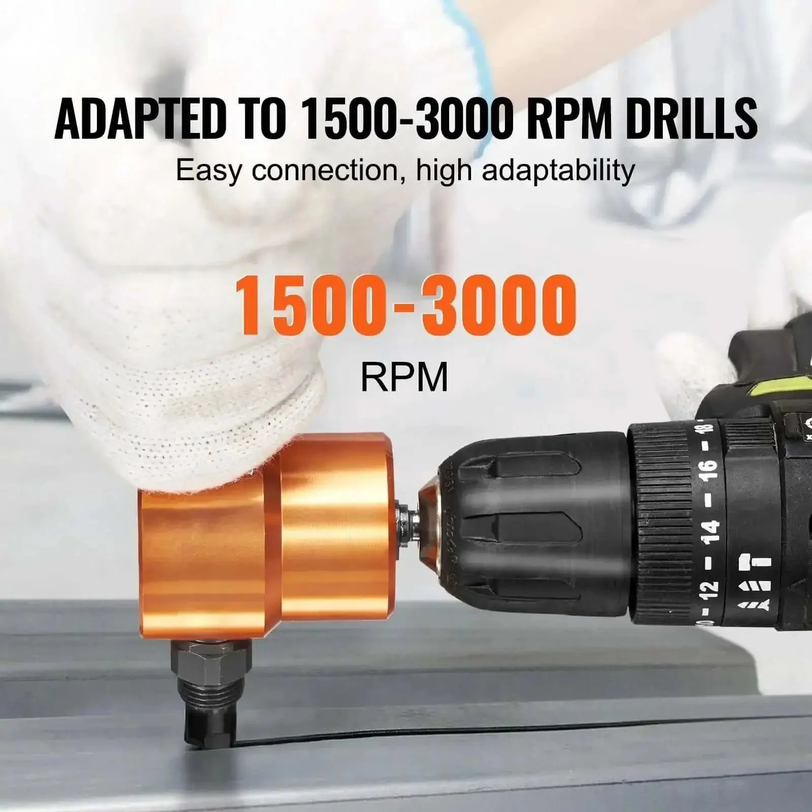 Dual Head Sheet Nibbler Metal Cutter Power Drill Attachment For Quick Sheet Metal Cutting This Cutting Tool Delivers Clean Edges With Dual Heads Easy Install White Finish Perfect For DIY Pros - Image 6