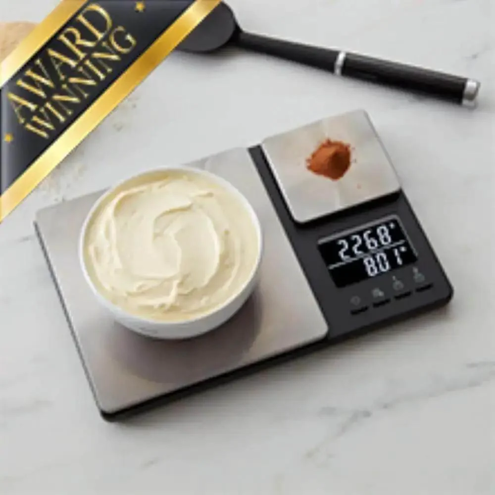 Dual Platform Digital Kitchen Scale For Home Chefs With 11 Lb And 16 Oz Capacity, Precise 0.1 Oz And 0.001 Oz Increments, 5000 G And 500 G Metrics, Stainless Steel Surface And Backlit LCD Readout - Image 11