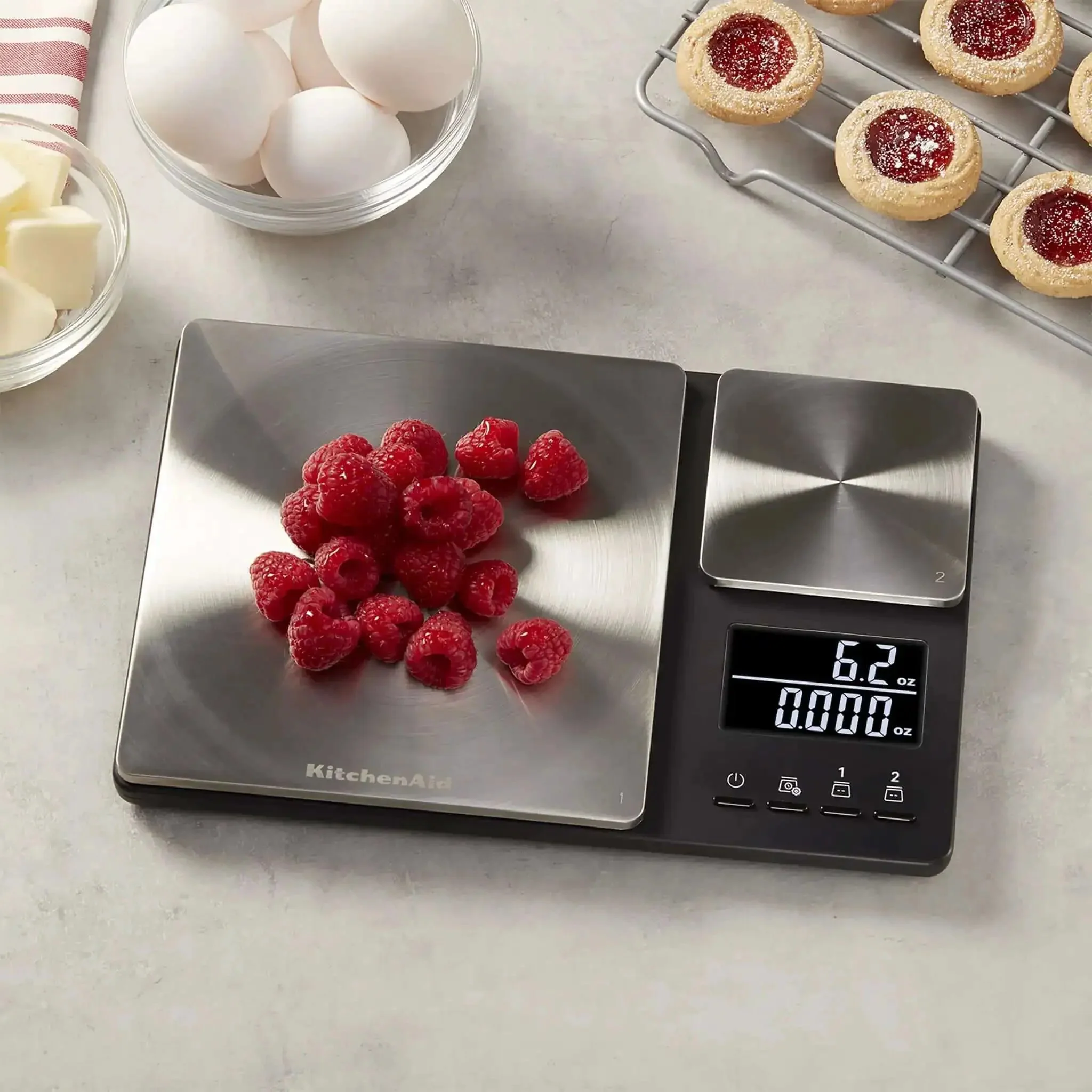Dual Platform Digital Kitchen Scale For Home Chefs With 11 Lb And 16 Oz Capacity, Precise 0.1 Oz And 0.001 Oz Increments, 5000 G And 500 G Metrics, Stainless Steel Surface And Backlit LCD Readout - Image 9