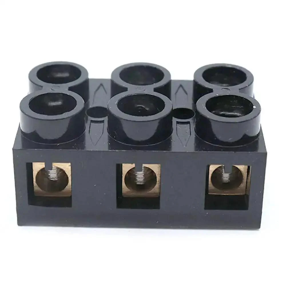 Dual Row 3 Position Screw Terminal Block Kit 500V 60A Electrical Barrier Strip 2 Pack Brass Screw ABS Housing With Insulated Terminals For Secure Wire Connections And Plug In Ready Mounting In Industrial Wiring JX5 6003 - Image 2