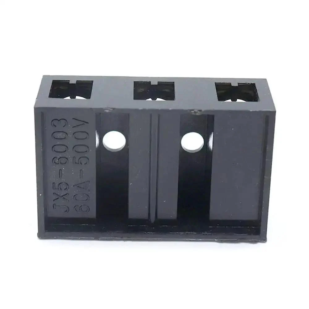 Dual Row 3 Position Screw Terminal Block Kit 500V 60A Electrical Barrier Strip 2 Pack Brass Screw ABS Housing With Insulated Terminals For Secure Wire Connections And Plug In Ready Mounting In Industrial Wiring JX5 6003 - Image 3