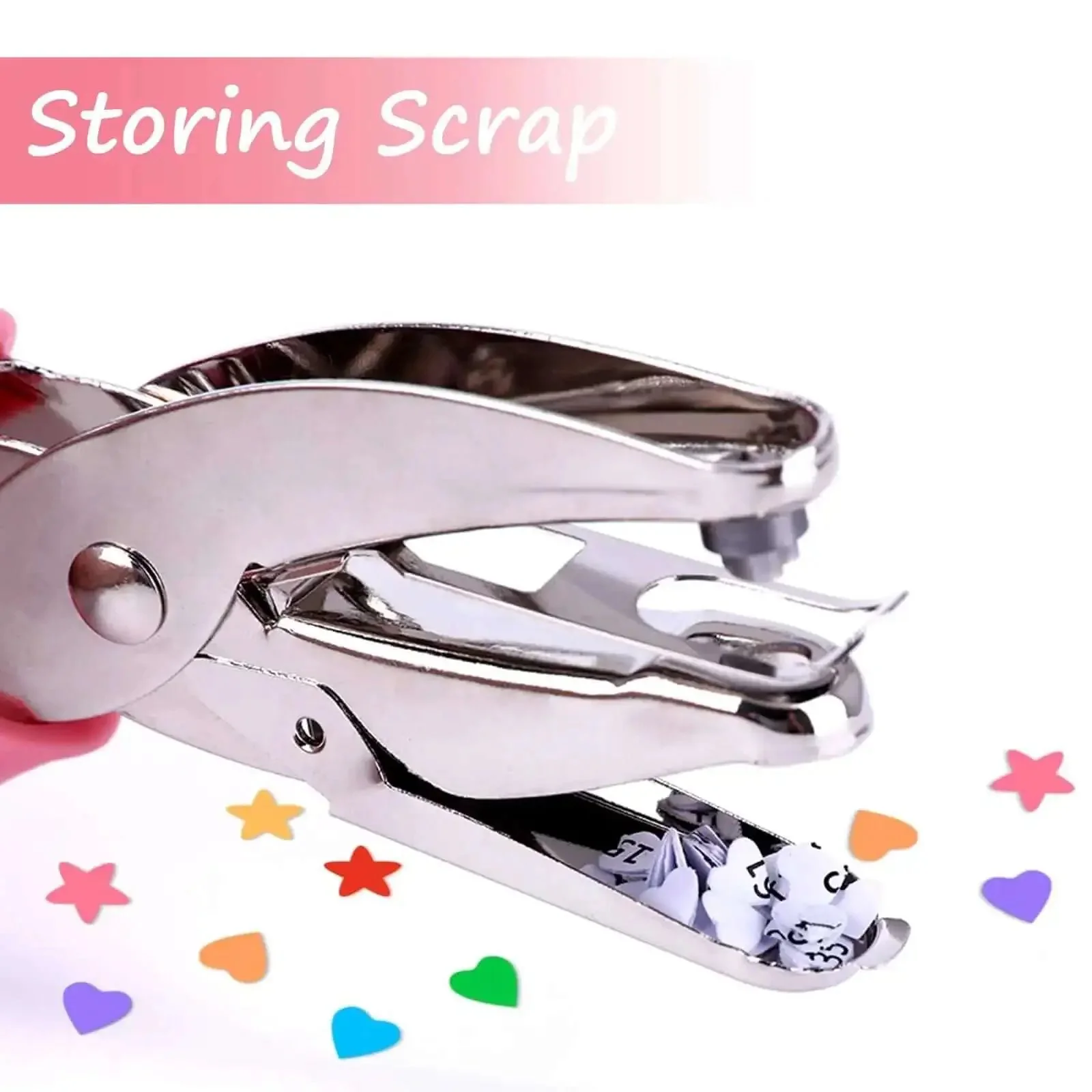 Dual Shape One Quarter Inch Star And Heart Hole Punch Handheld Paper Craft Puncher With Pink Soft Grip Handle For Home Office Classroom And Scrapbooking - Image 5
