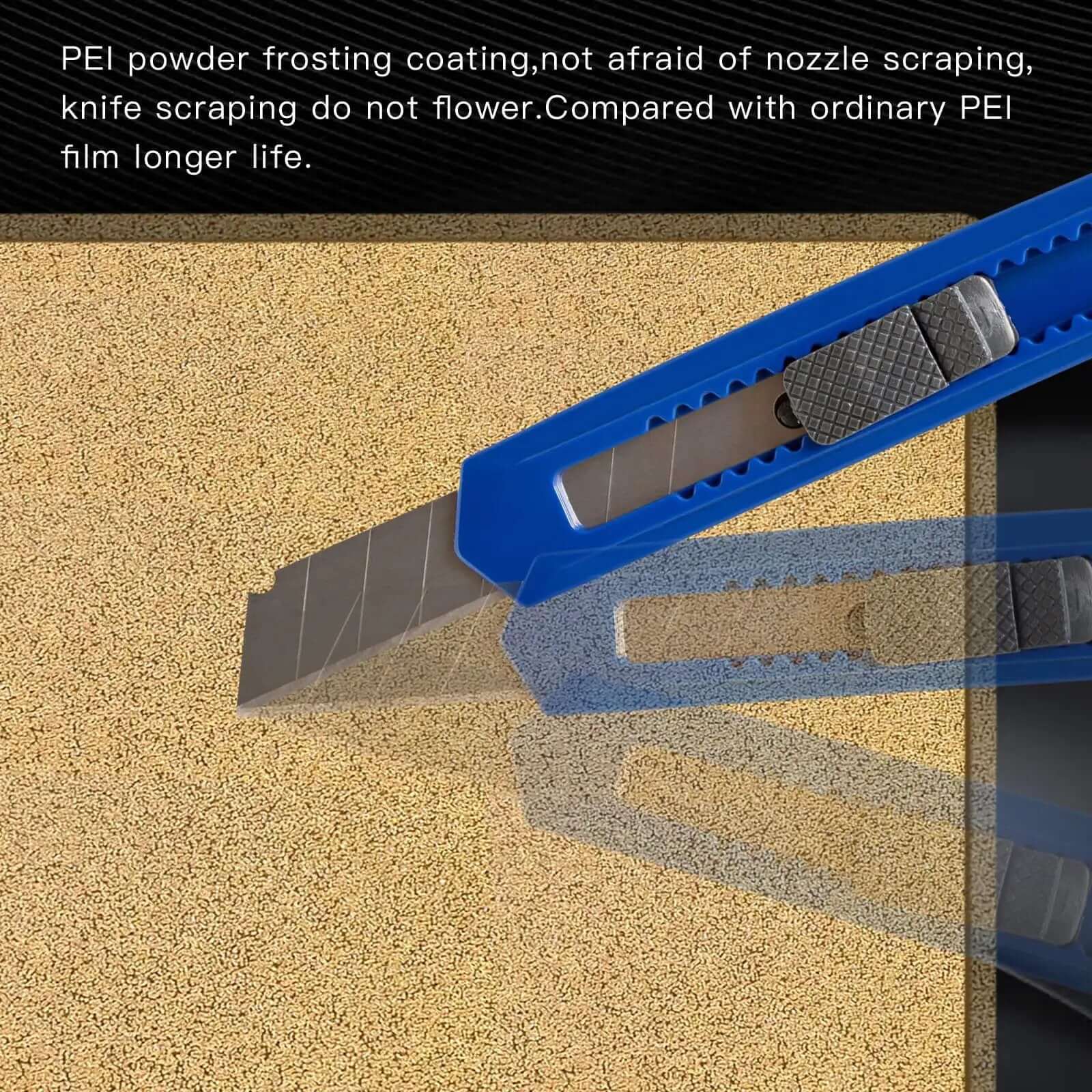 Dual Sided Textured PEI Printing Bed For 3D Printers 235x235mm With Frosted PEI Surface Grips Like A Champ On Ender 3 Pro Ender 3 V2 Ender 3 Ender 5 Series CR20 CP01 No Magnetic Bottom Sheet Included - Image 3