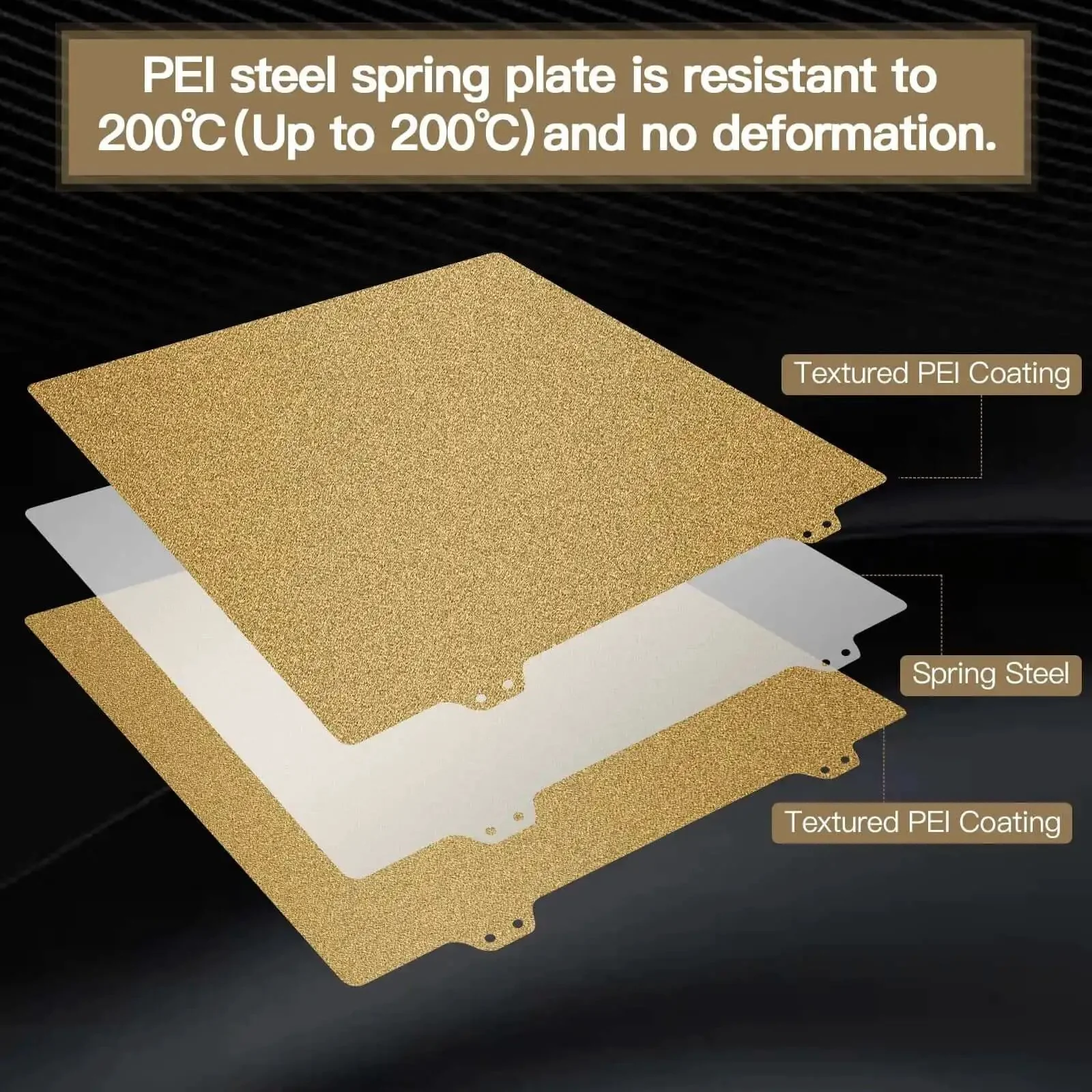 Dual Sided Textured PEI Printing Bed For 3D Printers 235x235mm With Frosted PEI Surface Grips Like A Champ On Ender 3 Pro Ender 3 V2 Ender 3 Ender 5 Series CR20 CP01 No Magnetic Bottom Sheet Included - Image 4