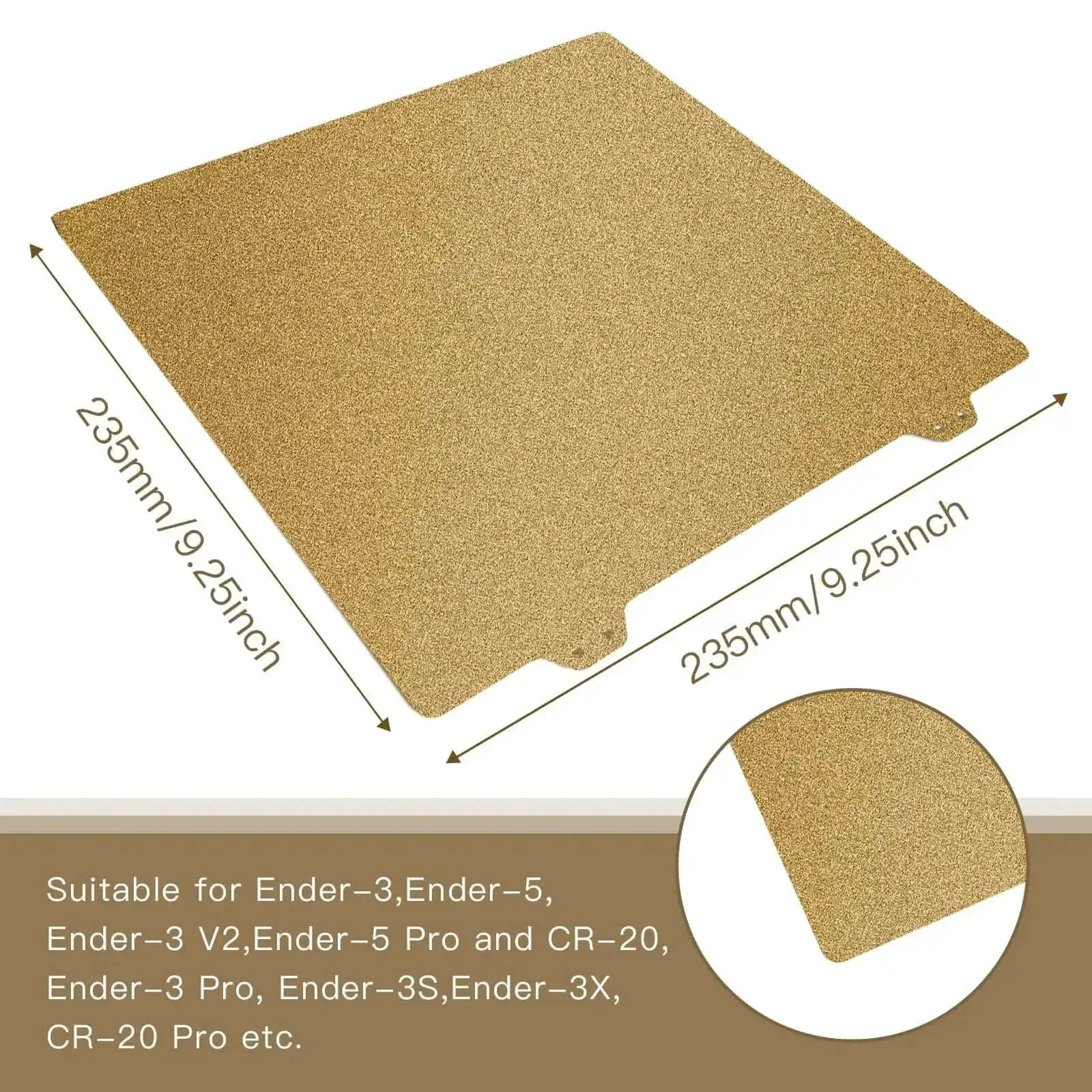 Dual Sided Textured PEI Printing Bed For 3D Printers 235x235mm With Frosted PEI Surface Grips Like A Champ On Ender 3 Pro Ender 3 V2 Ender 3 Ender 5 Series CR20 CP01 No Magnetic Bottom Sheet Included - Image 5