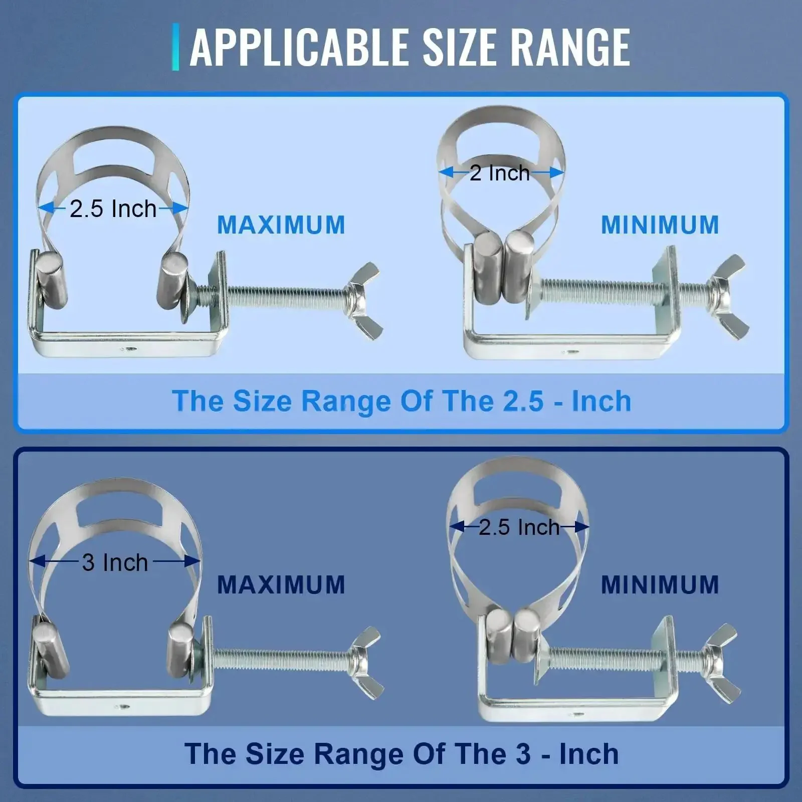 Dual Size Clamp On Set With 2.5 Inch And 3 Inch Universal Welding Clamps For Exhaust Pipe Repair And Fabrication, Pro Grade Heavy Duty Strap Clamps For Cars, SUVs And Light Trucks, DIY Friendly - Image 4