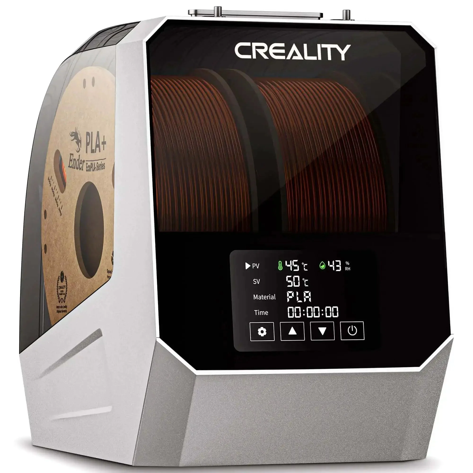 Dual Spool Filament Dryer Box For 3D Printing Space Pi Dryer Plus With 360 Degree Fast Heating And PTC Heater 4 Inch Touch Screen Compatible With PLA Silk PLA ABS PETG TPU Nylon ASA PC PA And More