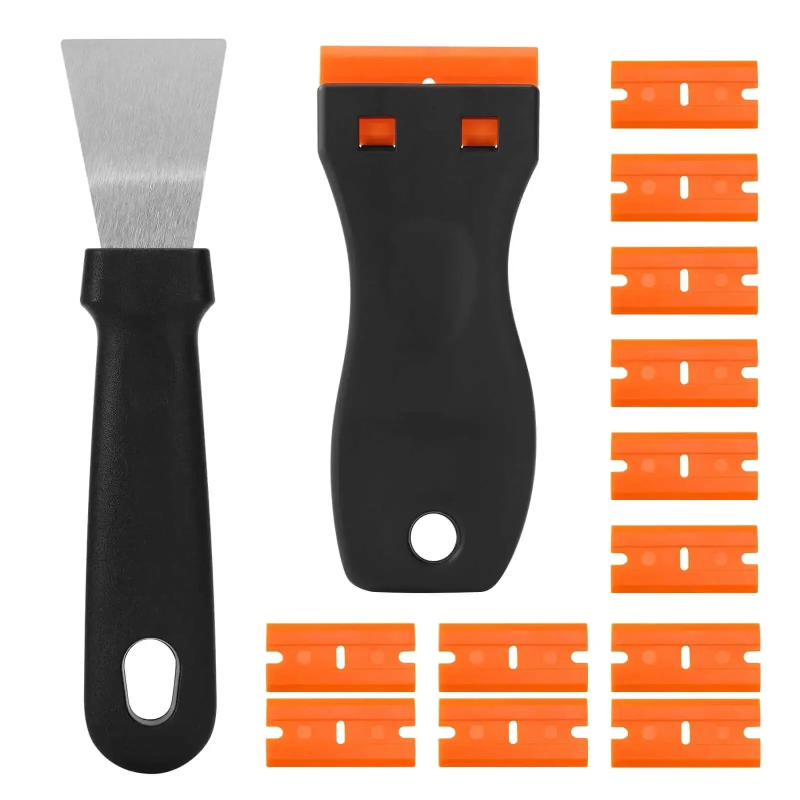 Dual Tool 3D Printer Scraper Set With Angled Metal Spatula For Getting Tough Prints Off And Flexible Plastic Scraper For Scratch Free Removal Includes 12 Replacement Blades For Easy Cleanup