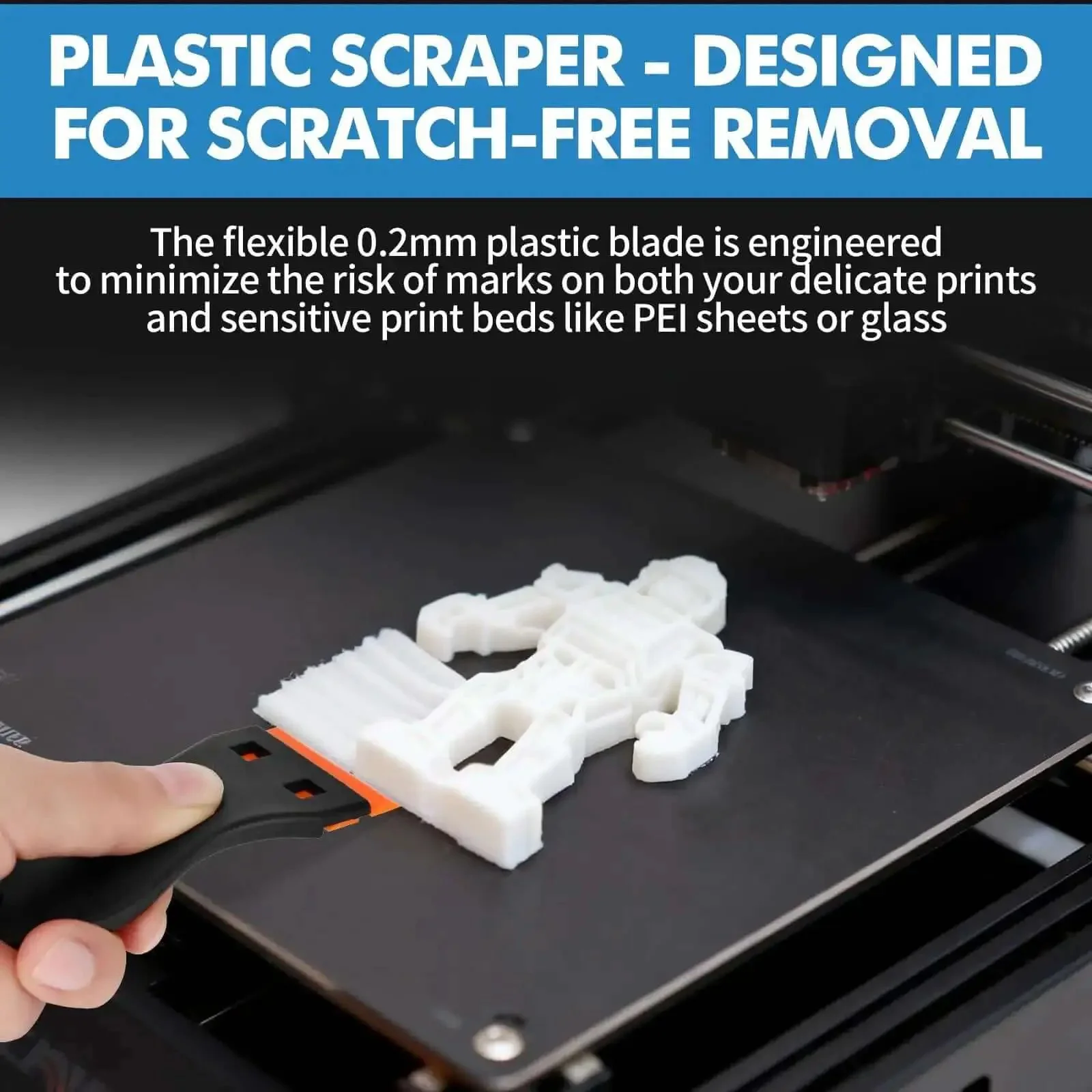 Dual Tool 3D Printer Scraper Set With Angled Metal Spatula For Getting Tough Prints Off And Flexible Plastic Scraper For Scratch Free Removal Includes 12 Replacement Blades For Easy Cleanup - Image 3