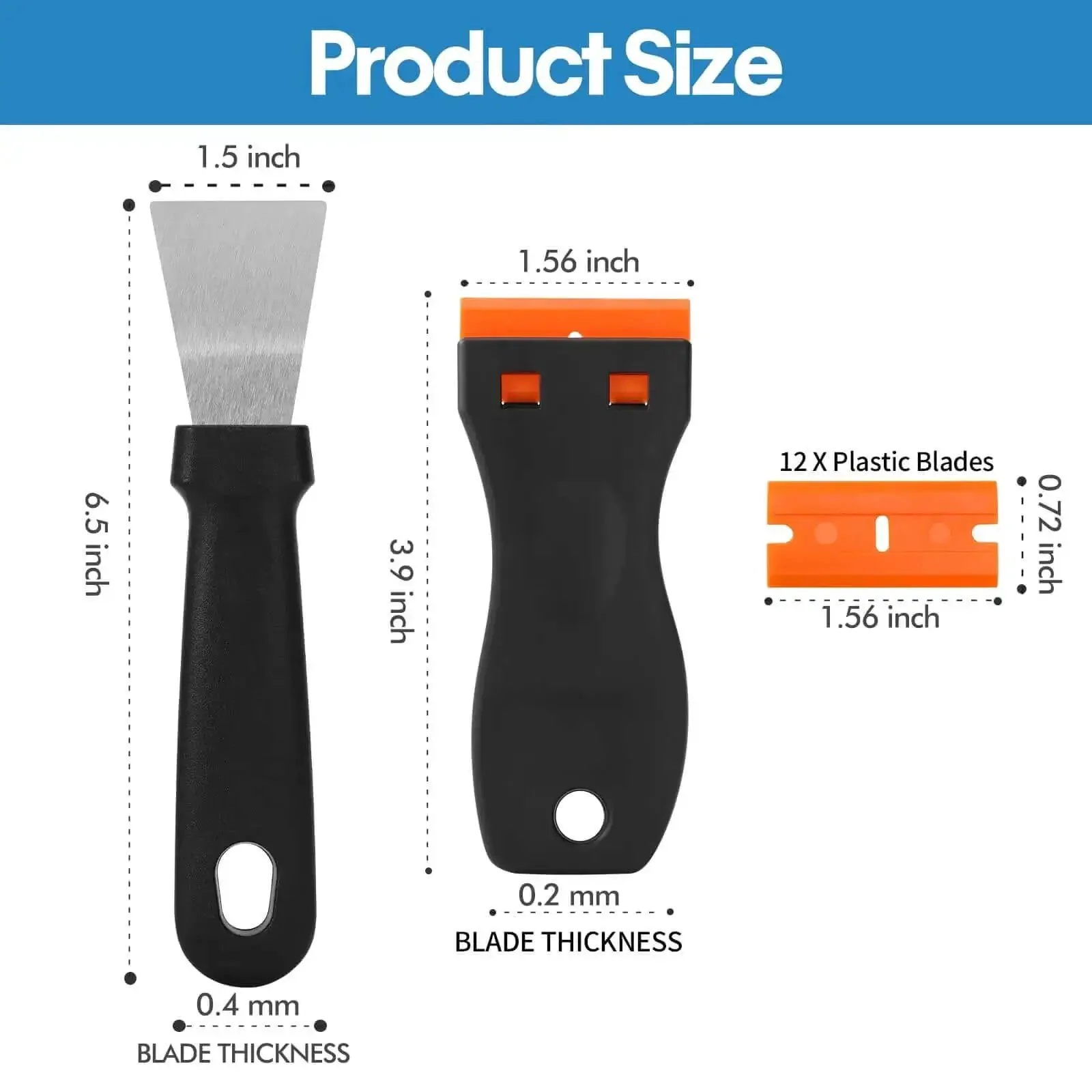 Dual Tool 3D Printer Scraper Set With Angled Metal Spatula For Getting Tough Prints Off And Flexible Plastic Scraper For Scratch Free Removal Includes 12 Replacement Blades For Easy Cleanup - Image 7
