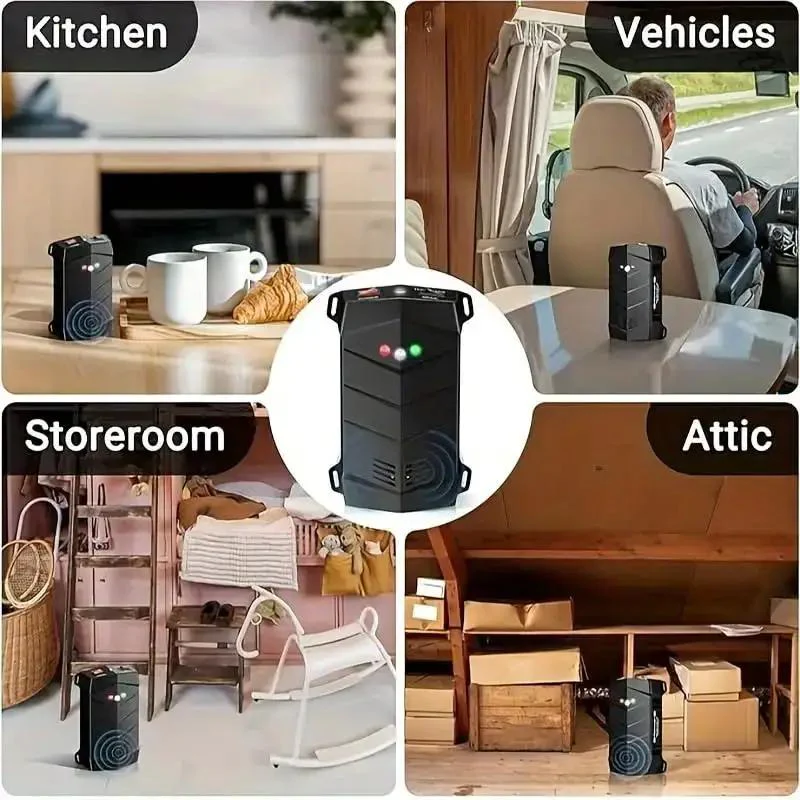Dual Ultrasonic And LED Strobe Rodent Deterrent For Cars And Indoor Use, 2 Pack Mice Repellent For Car Engines Under Hood, Outdoor And Garage Safe, Keeps Mice Out Of Engine Bays And Living Spaces - Image 2