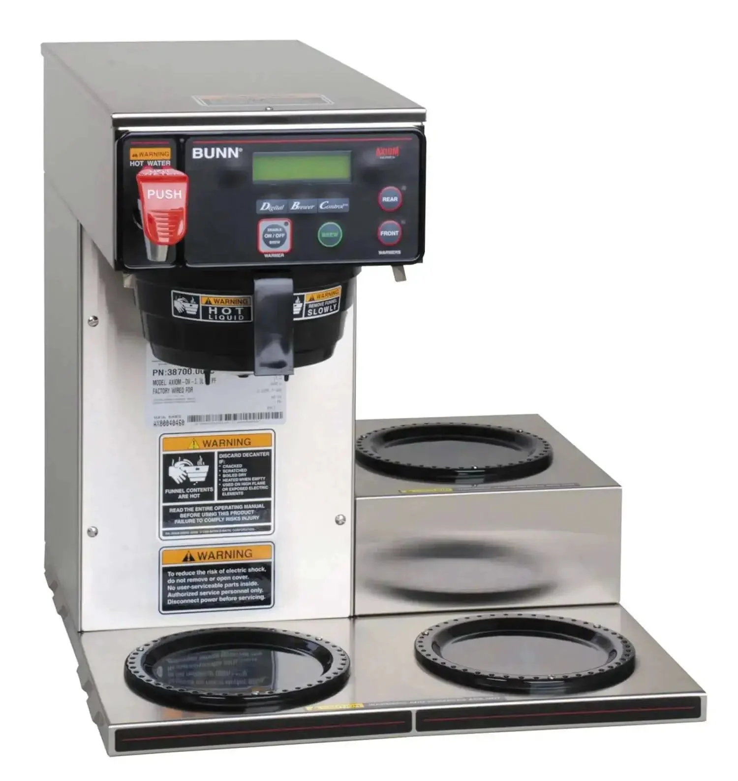 Dual Voltage Commercial 12 Cup Coffee Maker With Back To Back Brews Three Warmers Large 200 Oz Tank Programmable Brew Level And Temperature Cold Brew Lockout Grey Finish Built For Busy Cafes And Offices