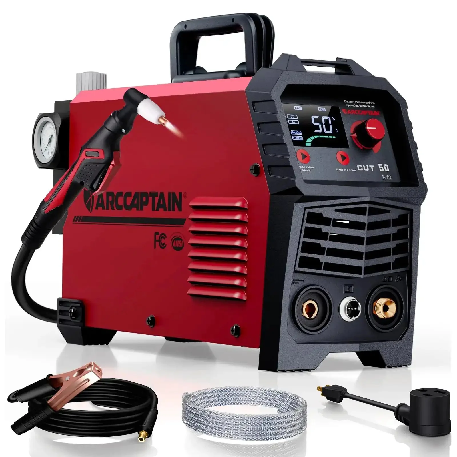Dual Voltage Plasma Cutter 50 Amp With Large LED Display 110 220V IGBT Inverter For DIY Home Workshop Pro Grade 1/2 Inch Clean Cuts On Steel Aluminum Copper Post Flow 2T 4T Beginner Friendly