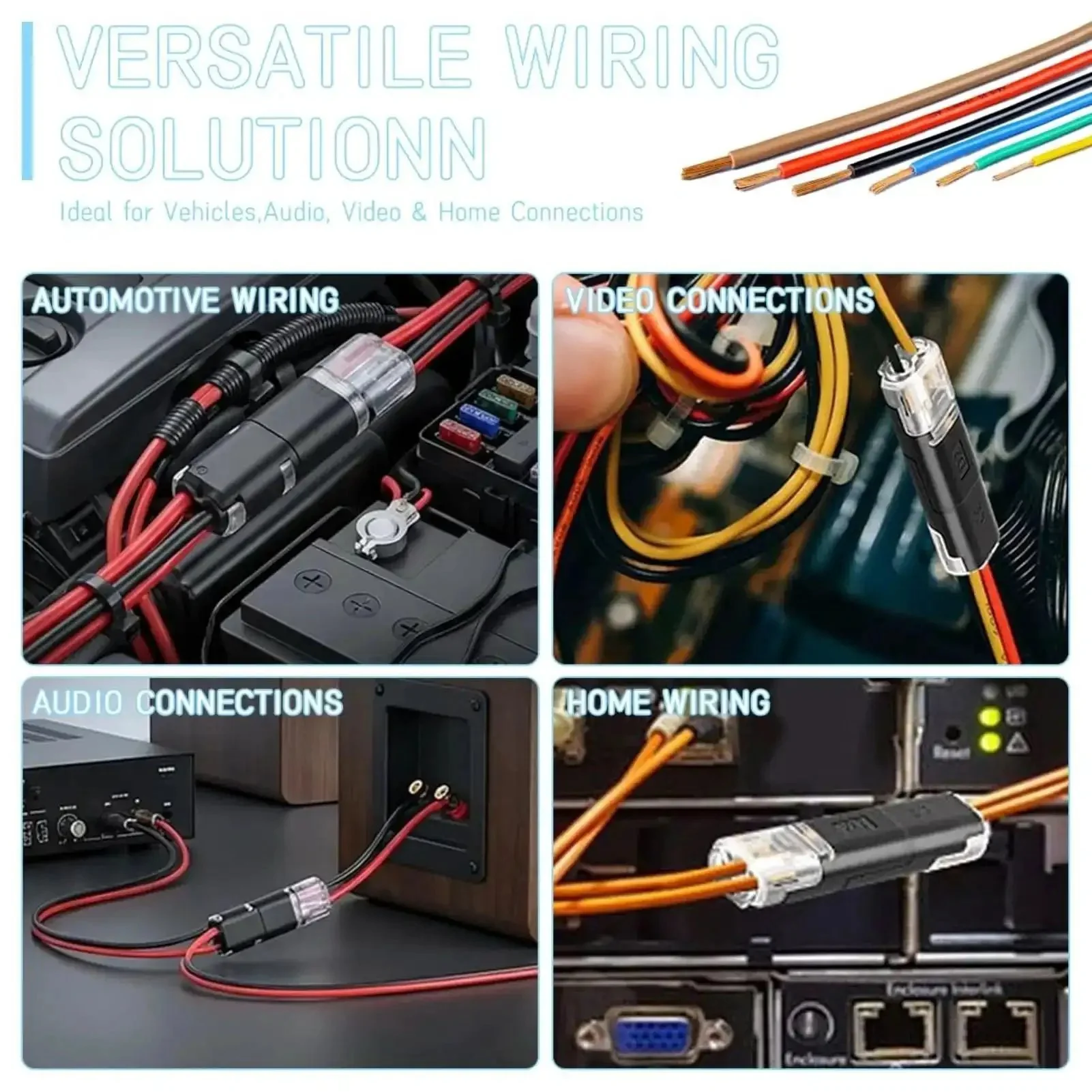 Dual Wire Plug In Connectors With Buckle Terminal Block Waterproof Cable Clamps For Quick Snap Installation No Tools Required Great For DIY Projects Model Kits And Low Voltage Decor 40 Pieces - Image 3