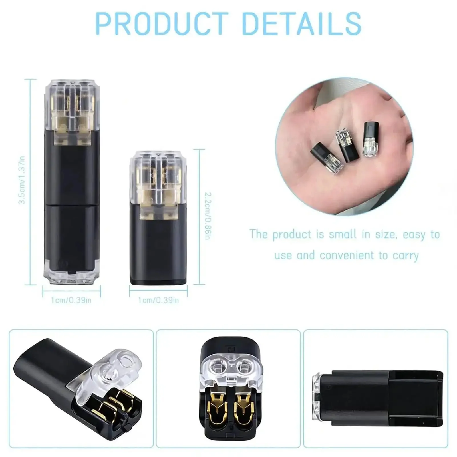 Dual Wire Plug In Connectors With Buckle Terminal Block Waterproof Cable Clamps For Quick Snap Installation No Tools Required Great For DIY Projects Model Kits And Low Voltage Decor 40 Pieces - Image 7