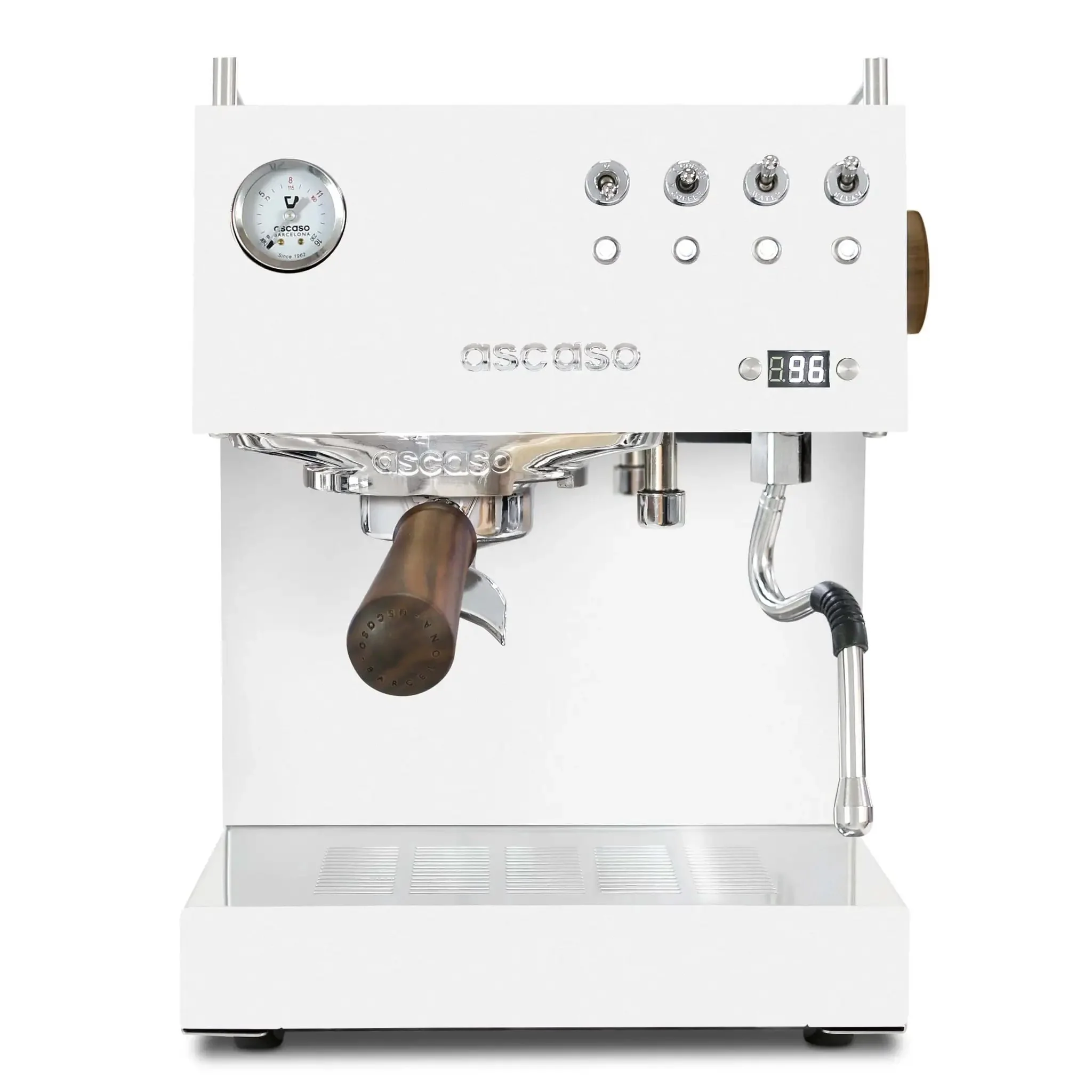Duo Espresso Machine With PID Temperature Control And Programmable Volumetric Settings For Preinfusion Single And Double Shots Dual Thermoblock System 120V White Finish For Pro Grade Barista Quality At Home