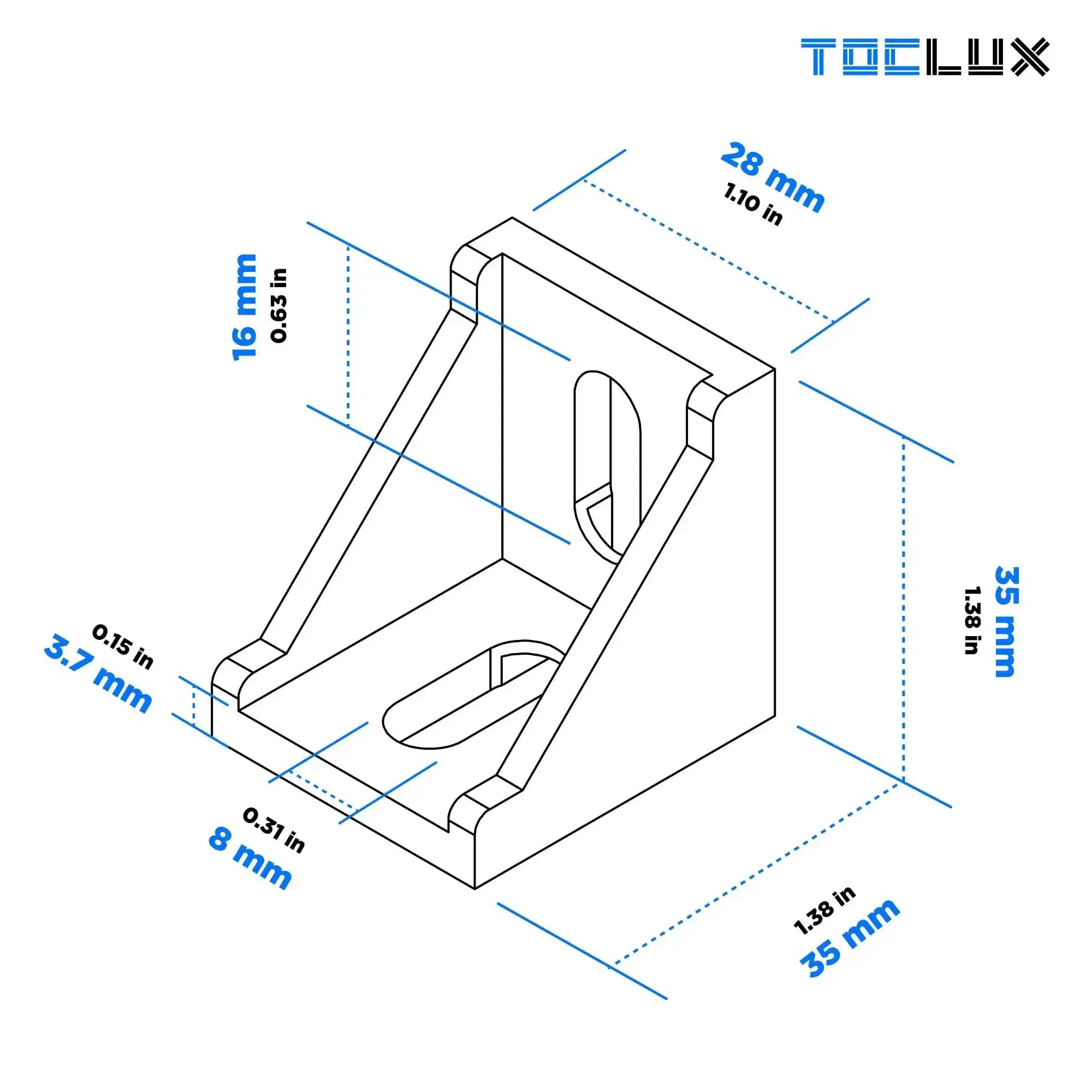 Durable Aluminum Extrusion Corner Bracket Kit For 30 Series T Slot Rails With 10 Corner Brackets 20 M6 Spring T Nuts And Screws And 1 Ball End Hex Wrench Built For Heavy Builds And Rust Resistant Hardware - Image 6
