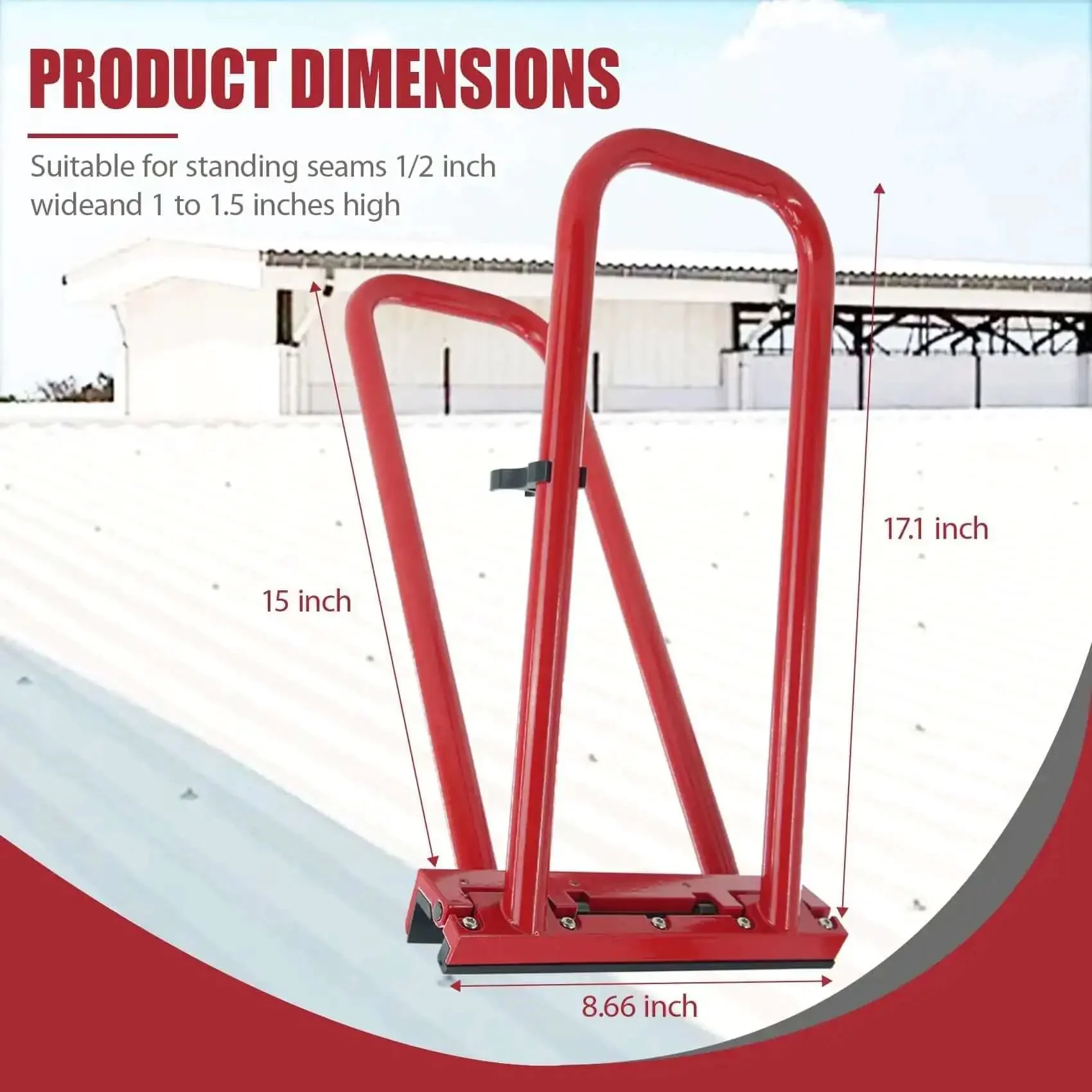 Durable Hand Seamer And Standing Seam Roofing Tool For Metal Roofs And Sheds 1.5 Inch Vertical Tool Sheet Metal Bender With Anti Slip Scratch Resistant Surface Protection Precise Stitching And 4 Year Warranty - Image 7