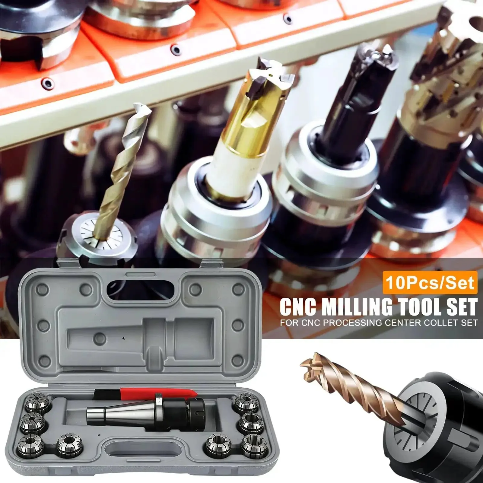 Durable NT40 ER32 CNC Milling Chuck Holder With 8 ER32 Collets And Wrench, All In One Milling Work Clamp Set For CNC Machining Centers, Pro Grade Quality Upgrade, 10 Piece Set - Image 6