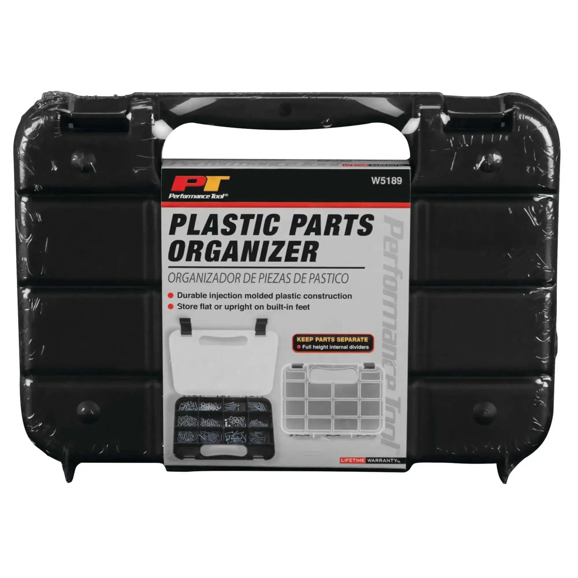 Durable Plastic Storage Organizer With Full Height Dividers For Small Parts And Tools Flat Or Upright Storage And Built In Feet Ideal For Garage Workshop Use And Grab And Go Home Projects - Image 2