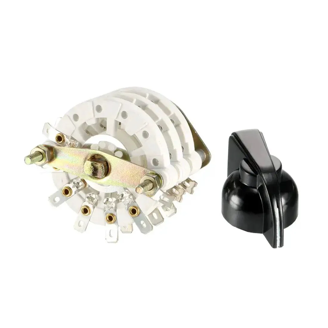 Durable Rotary Switch Band Selector With Knob And Mounting Nut, 21 Pin, Fits 9.7mm Mount Hole And 6mm Shaft, 11.7mm Shaft Length, Ideal For DIY Electronics Projects And Custom Instrument Panels - Image 2