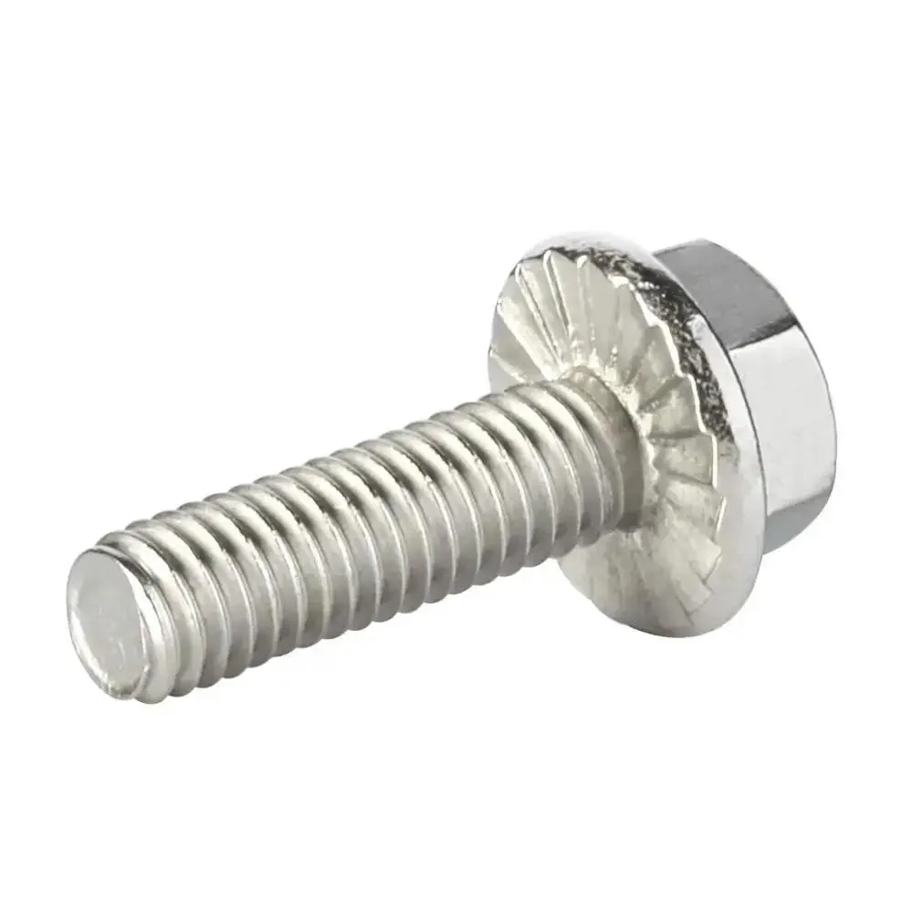Durable Stainless Steel A2 70 M6 Flanged Hex Head Bolts DIN 6921 10mm Length 14.2mm Washer Diameter 6.6mm Head Height 25 Pack Flange Screws for Gearheads and DIY Projects - Image 3