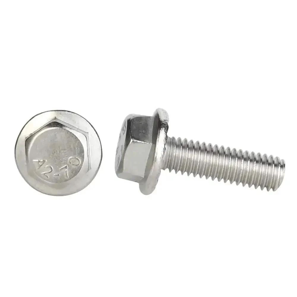 Durable Stainless Steel A2 70 M6 Flanged Hex Head Bolts DIN 6921 10mm Length 14.2mm Washer Diameter 6.6mm Head Height 25 Pack Flange Screws for Gearheads and DIY Projects - Image 5