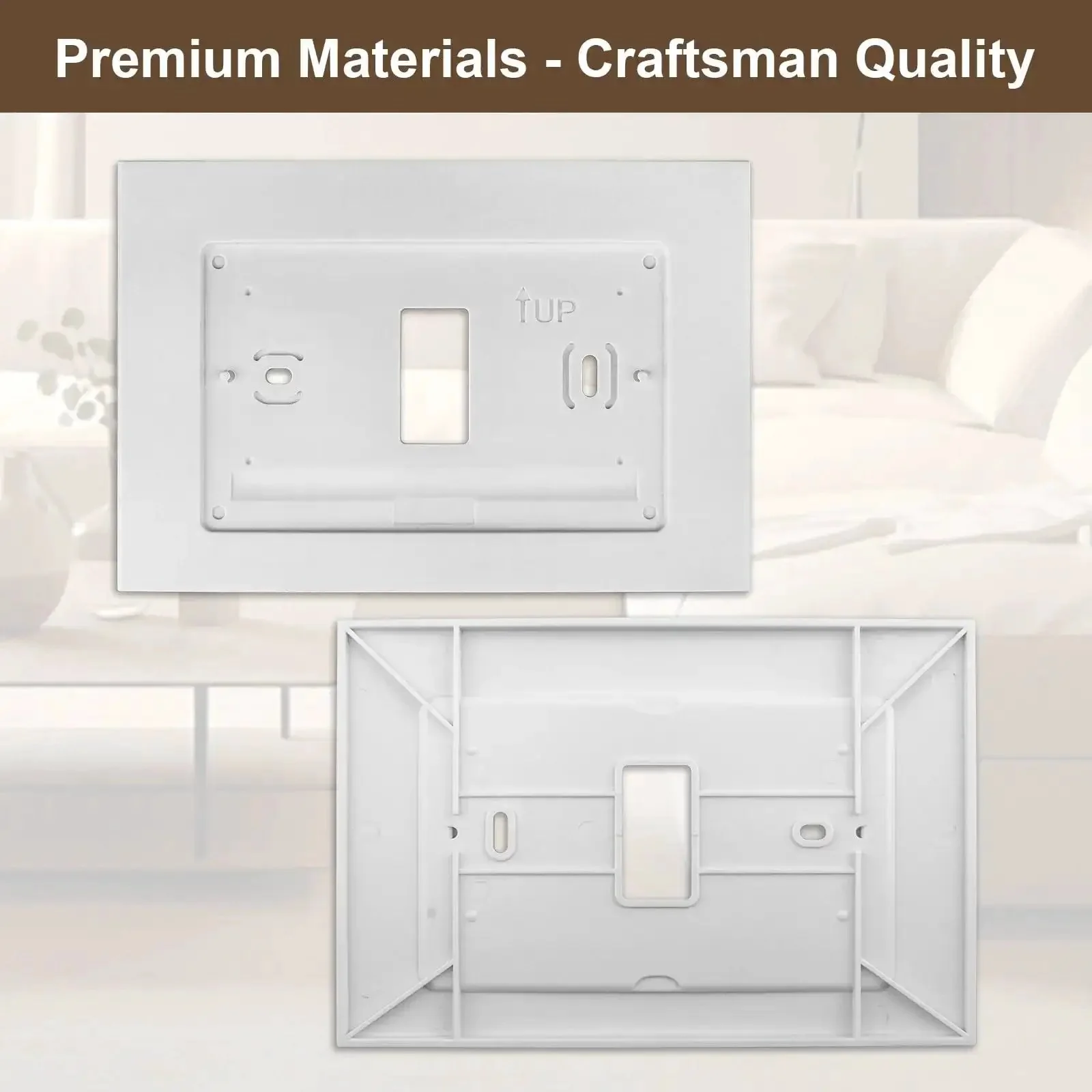 Durable White Wall Plate Cover For WiFi Programmable Thermostat And Smart Thermostat Easy Clean Faceplate 1 Pack Replacement Wall Plate For Home Automation Energy Savings No Fuss Install - Image 2