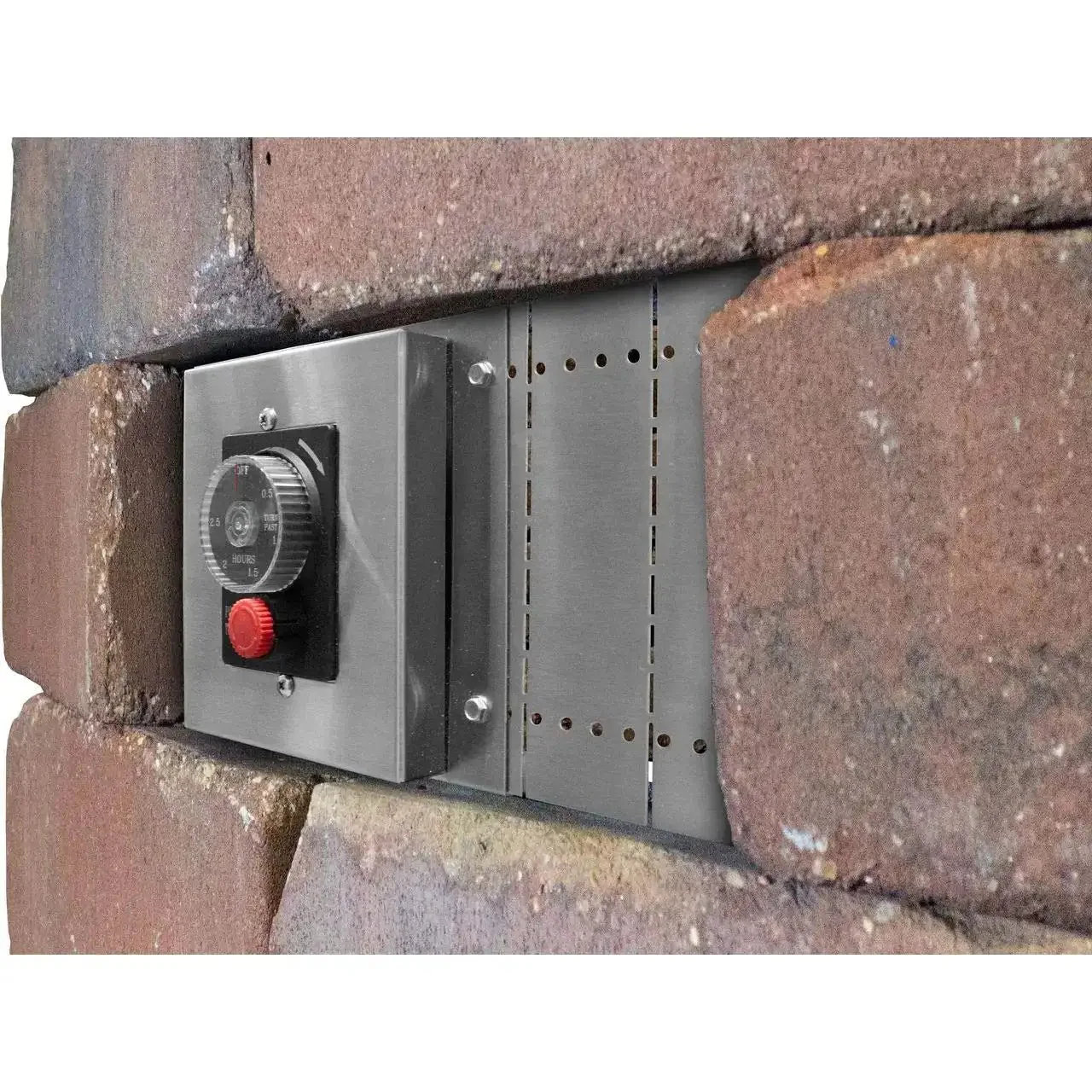 E Stop Timer Gas Panel Control Kit For Paver Enclosures Easy Mount All In One Setup With Face Plate SRW Bracket And Extender Ready To Install 12 Inch By 3 Inch 20 Gauge Galvanized Steel Lintel Screws Fittings And Tapcon Anchors - Image 2