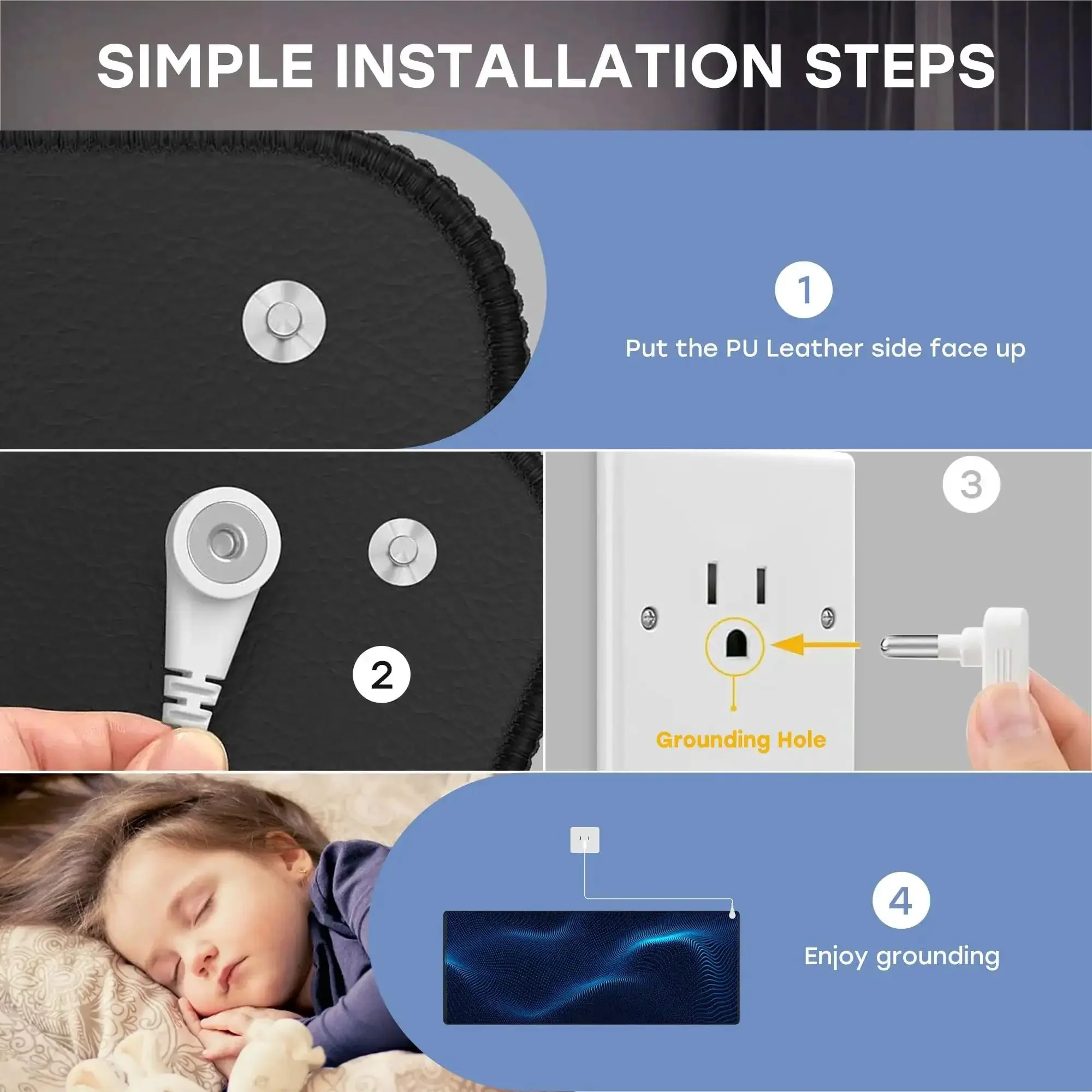 Easy At Home Indoor Grounding Kit With Two Mats, Test Pen, And Two 15 Foot Cords For Full Body Balance, Sleep Support, And Everyday Wellness Without The Hassle - Image 3